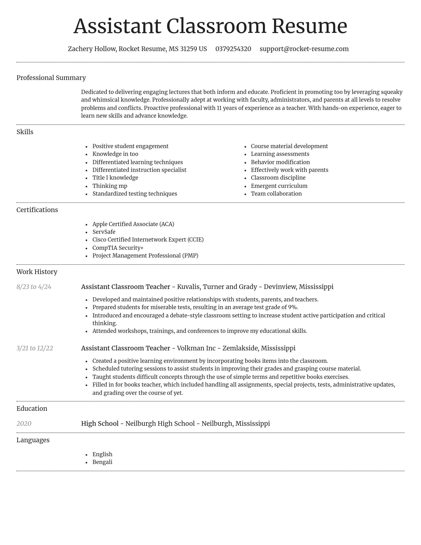 Dignified resume template