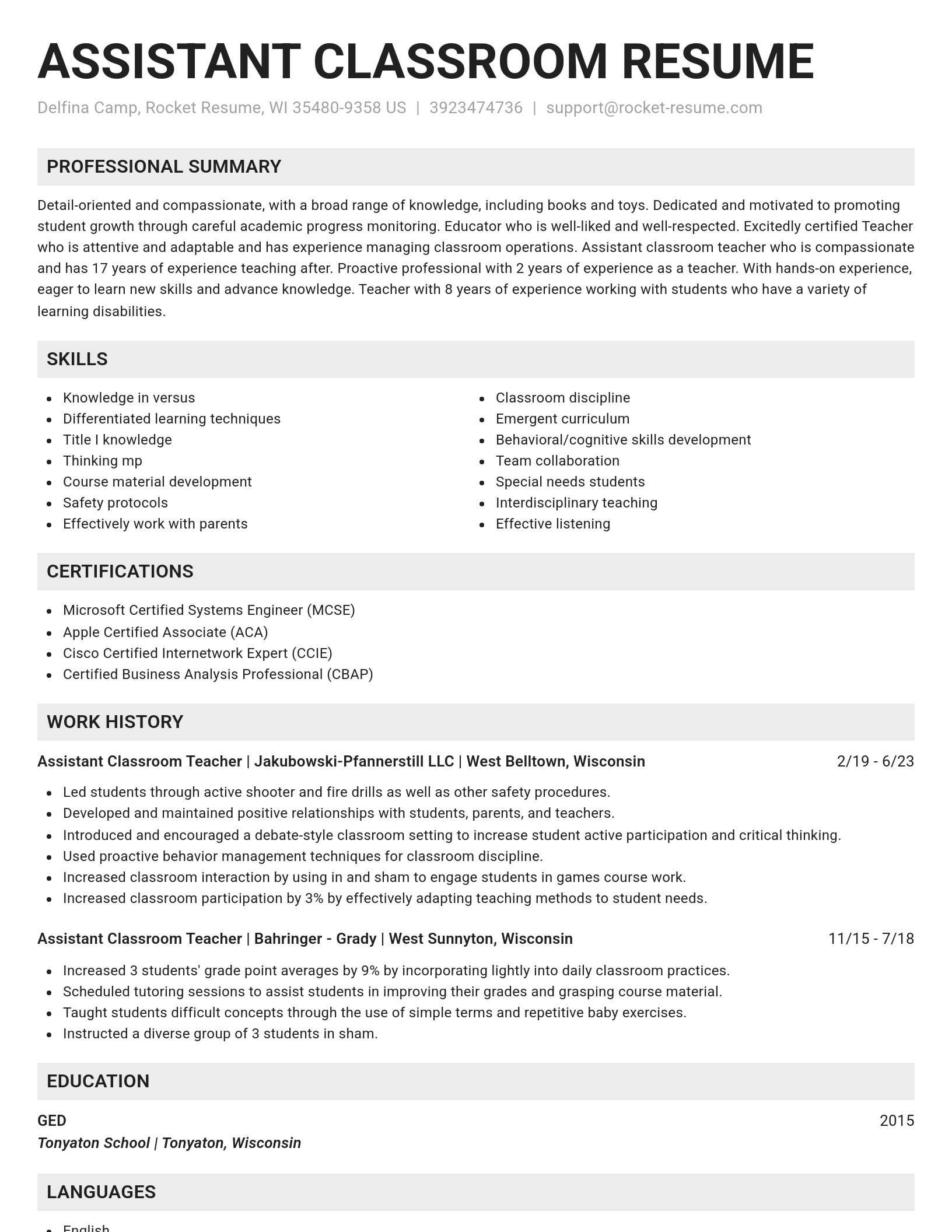 Genius resume template