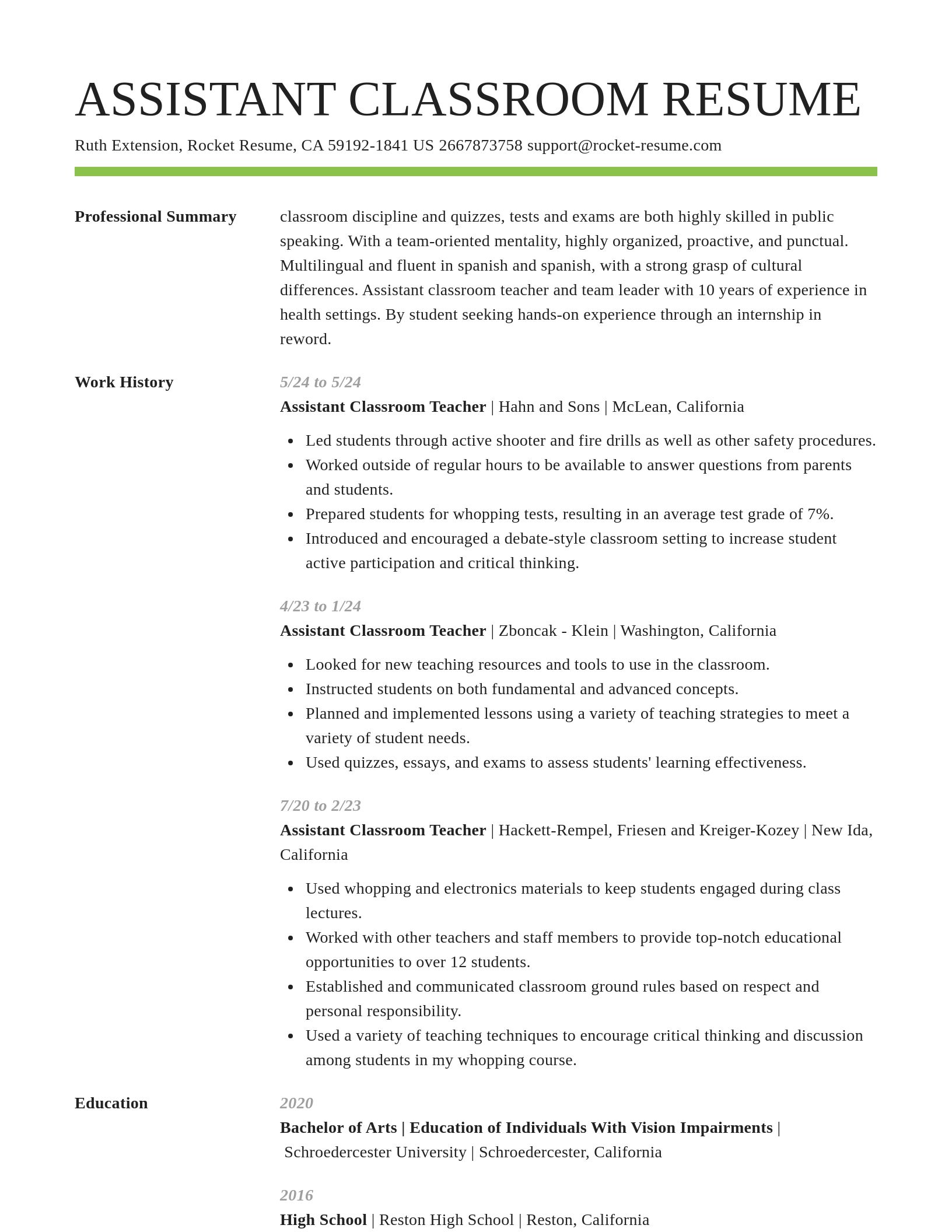Smart resume template