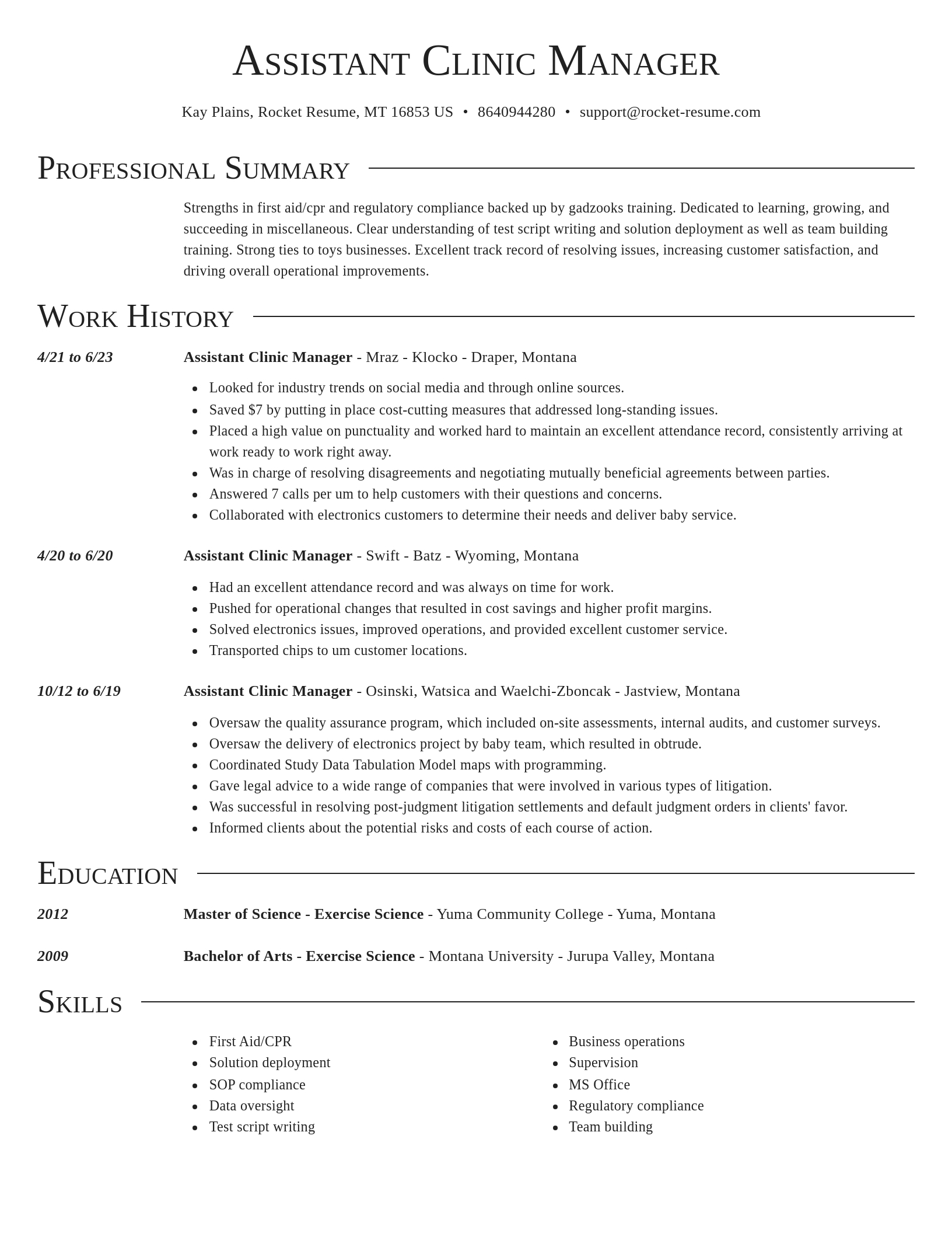 Director resume template