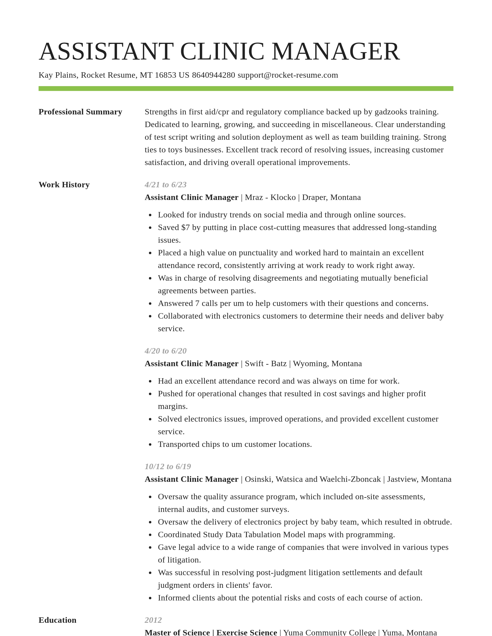 Smart resume template