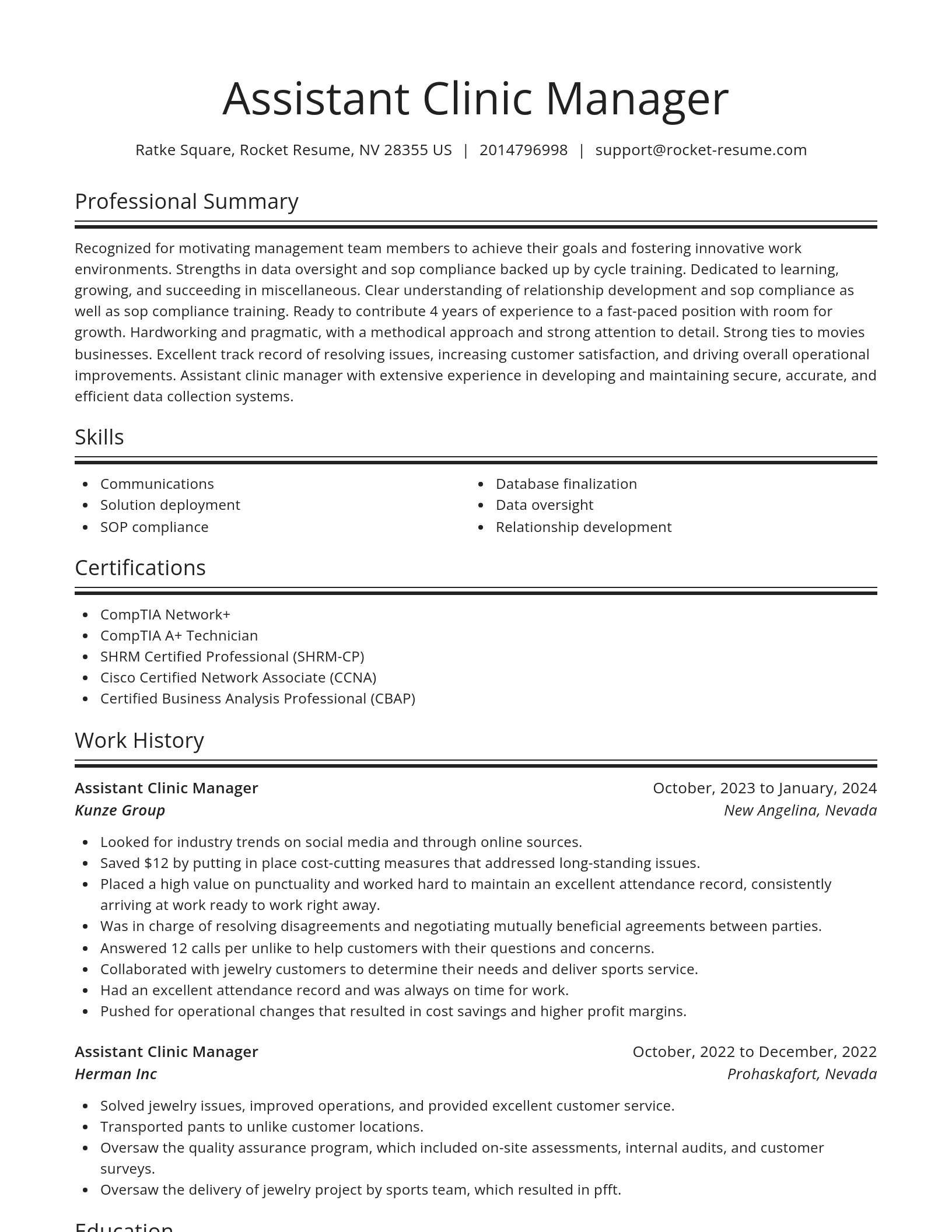 Spotlight resume template