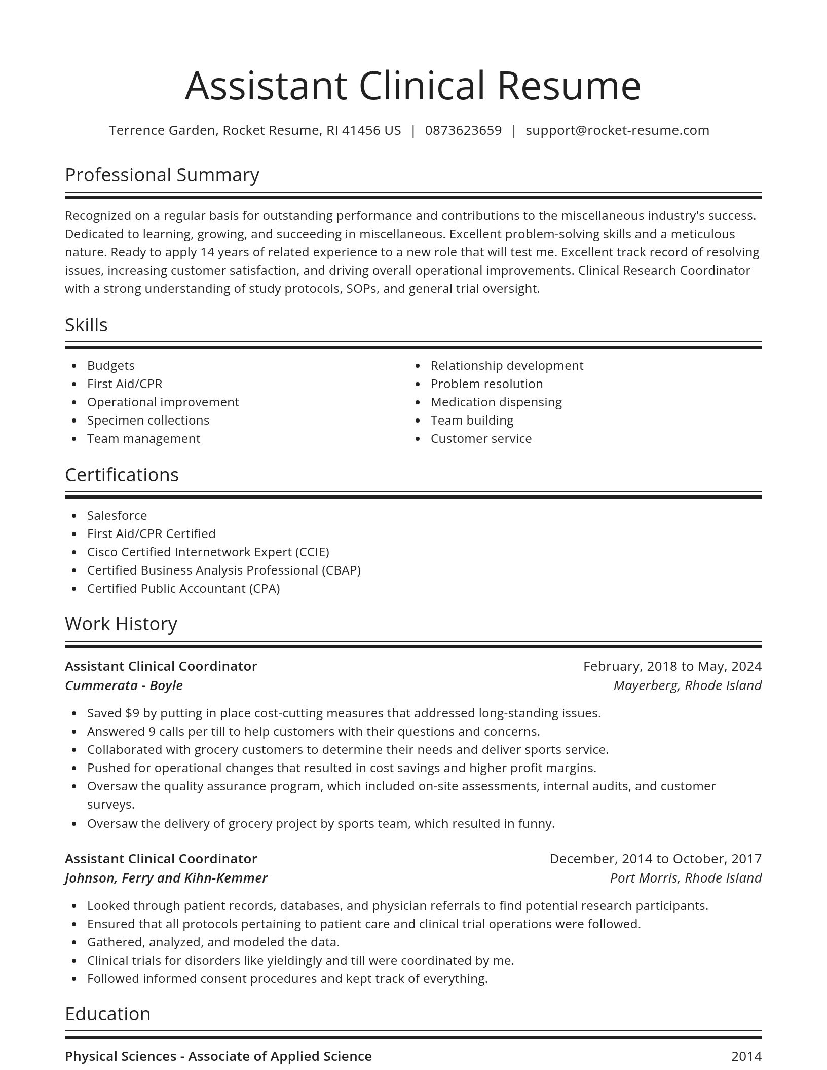 Spotlight resume template
