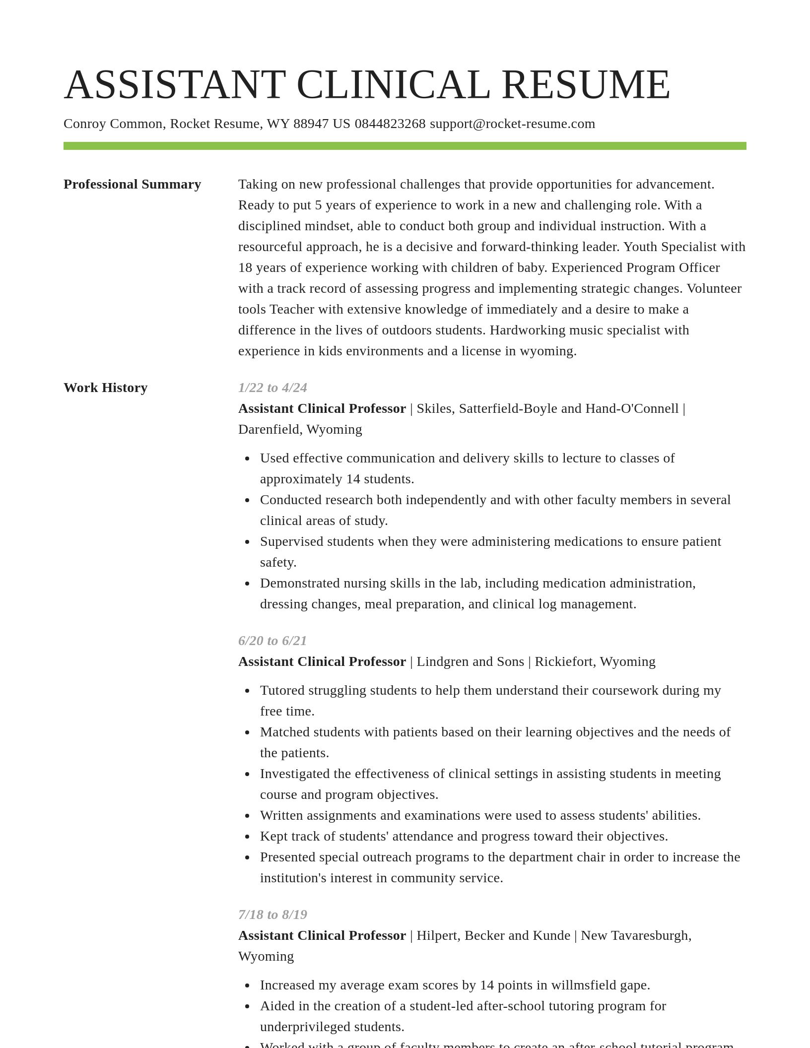 Smart resume template