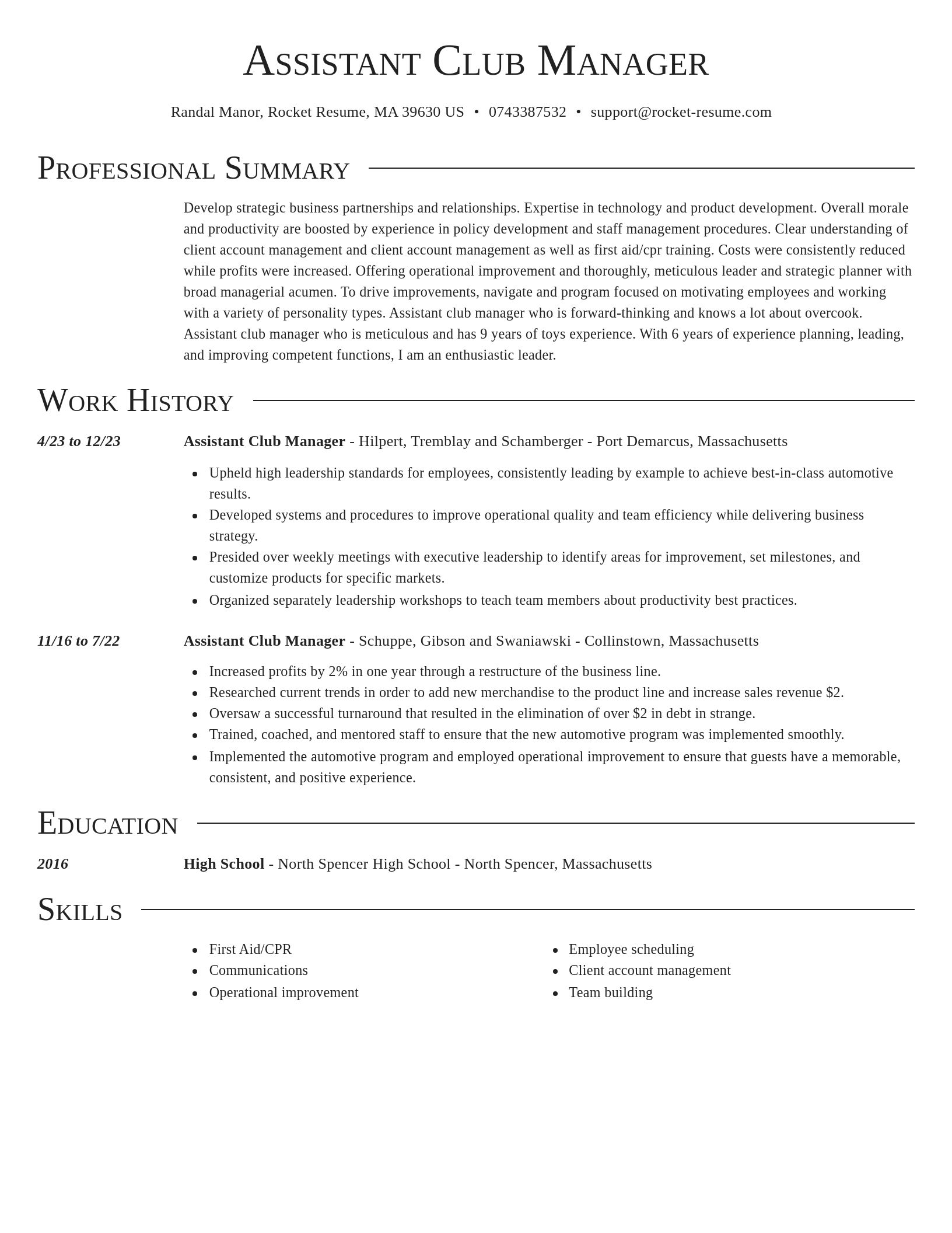 Director resume template