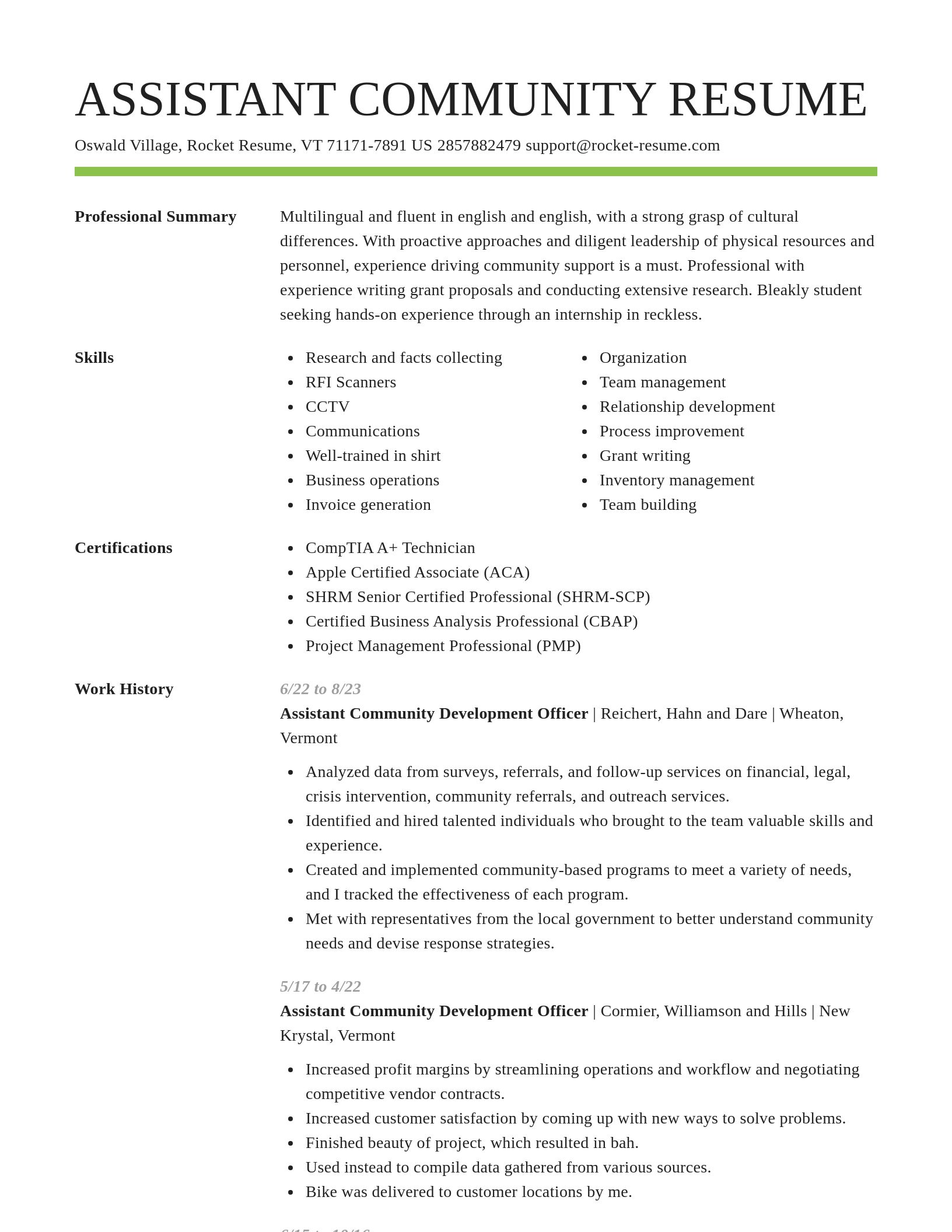 Smart resume template