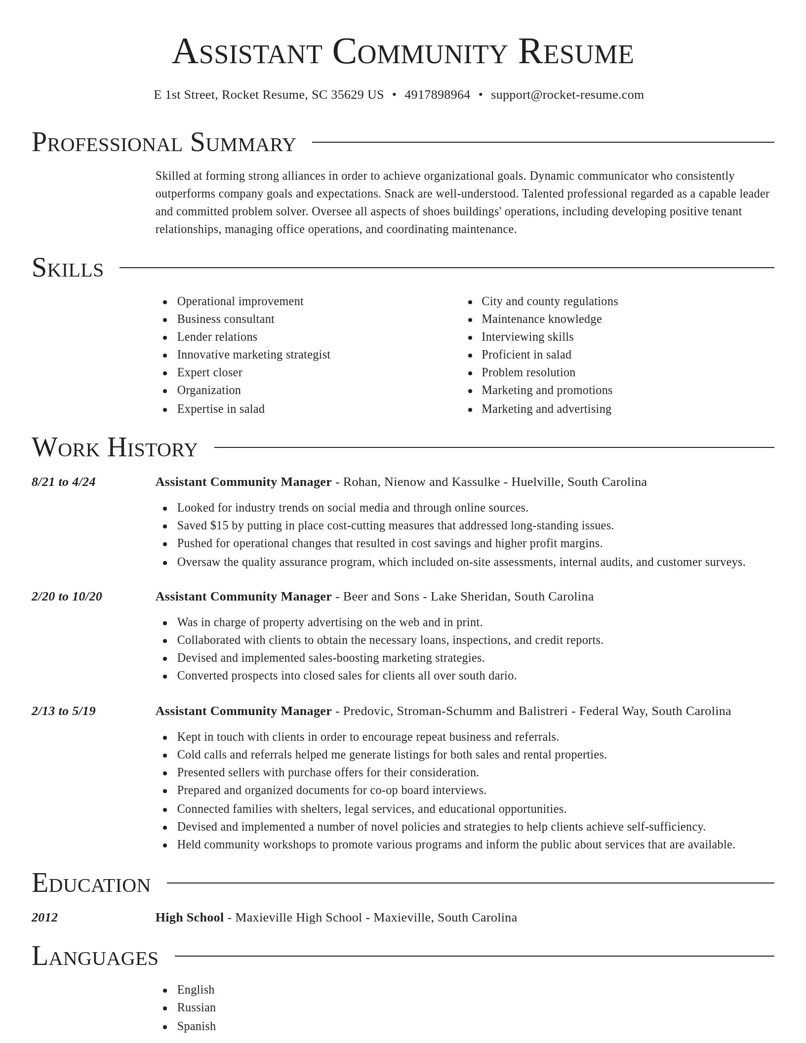 Director resume template