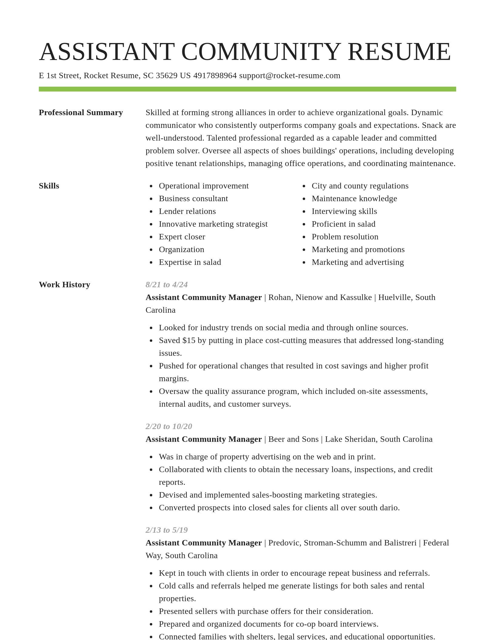 Smart resume template