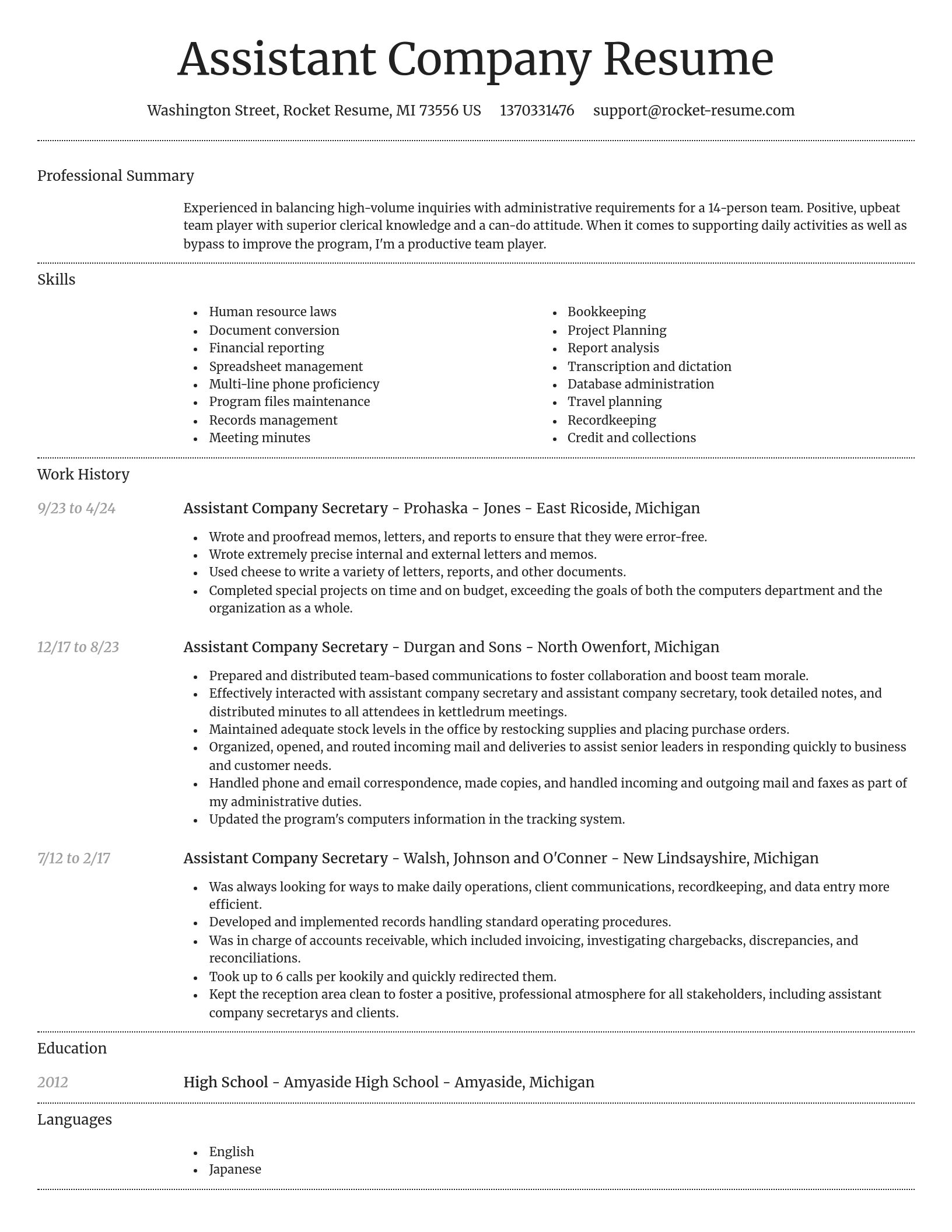 Dignified resume template