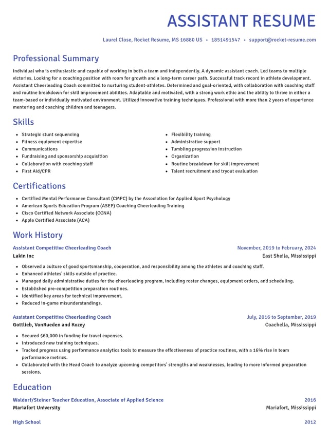 Novel resume template