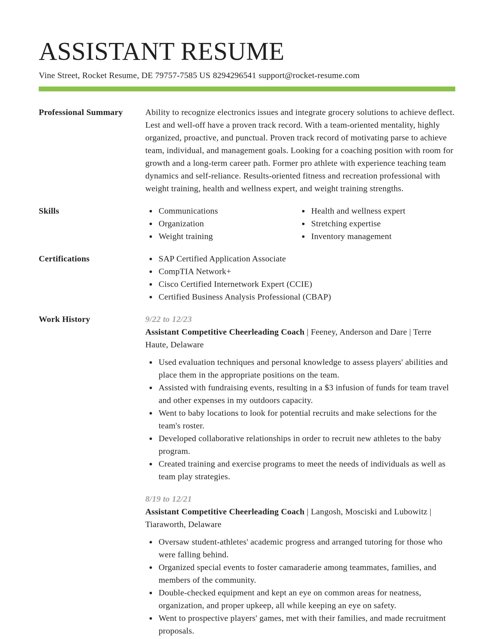 Smart resume template