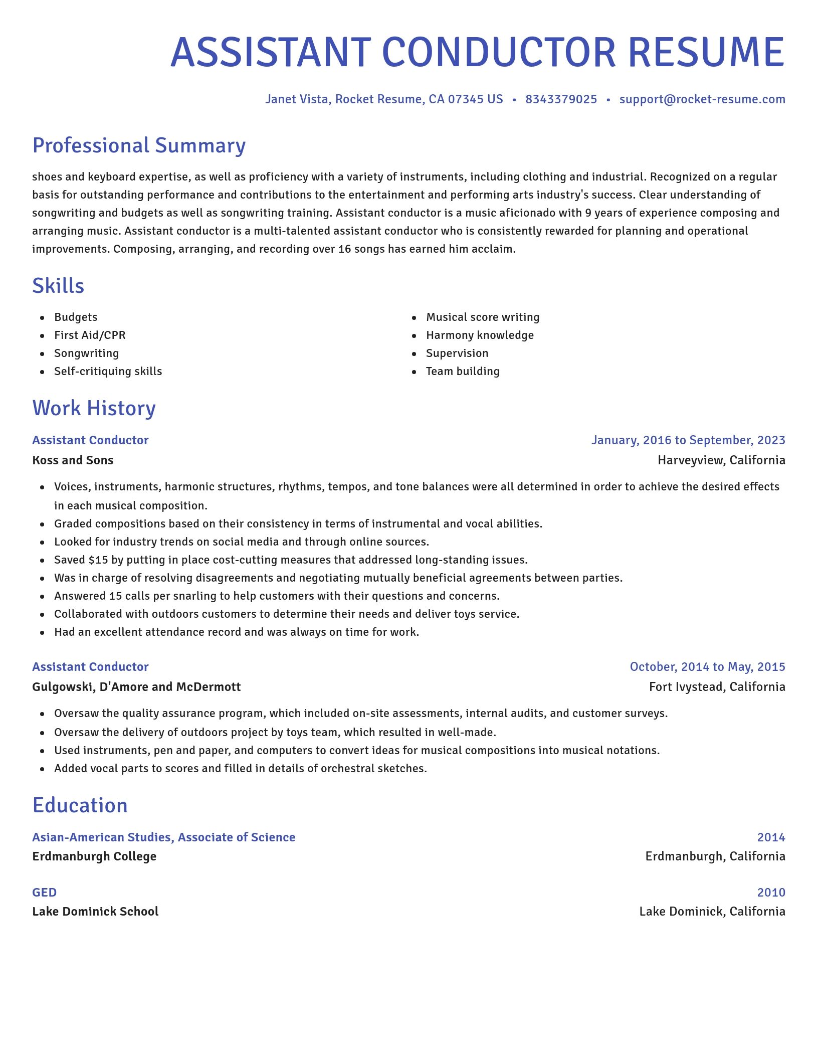 Novel resume template