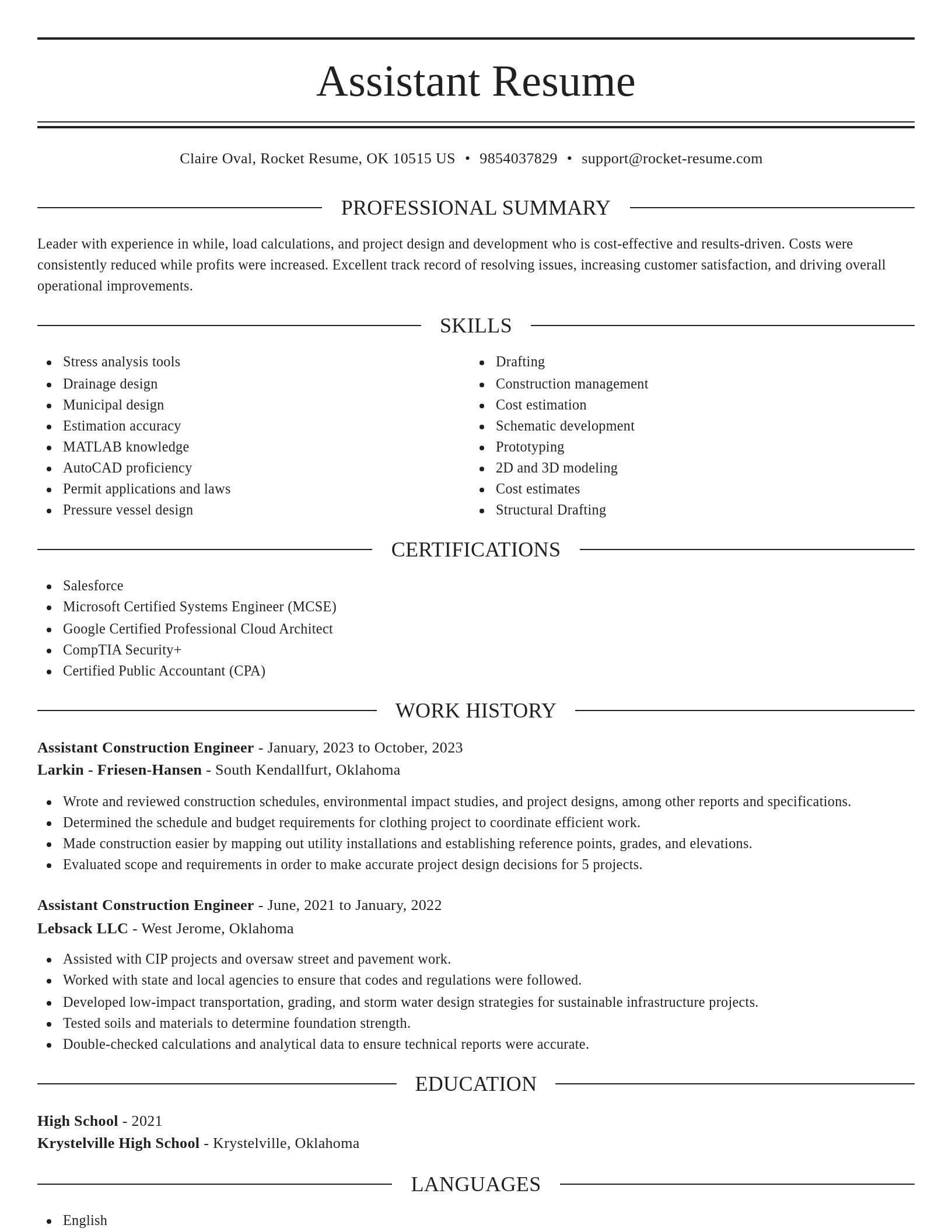 Elegant resume template