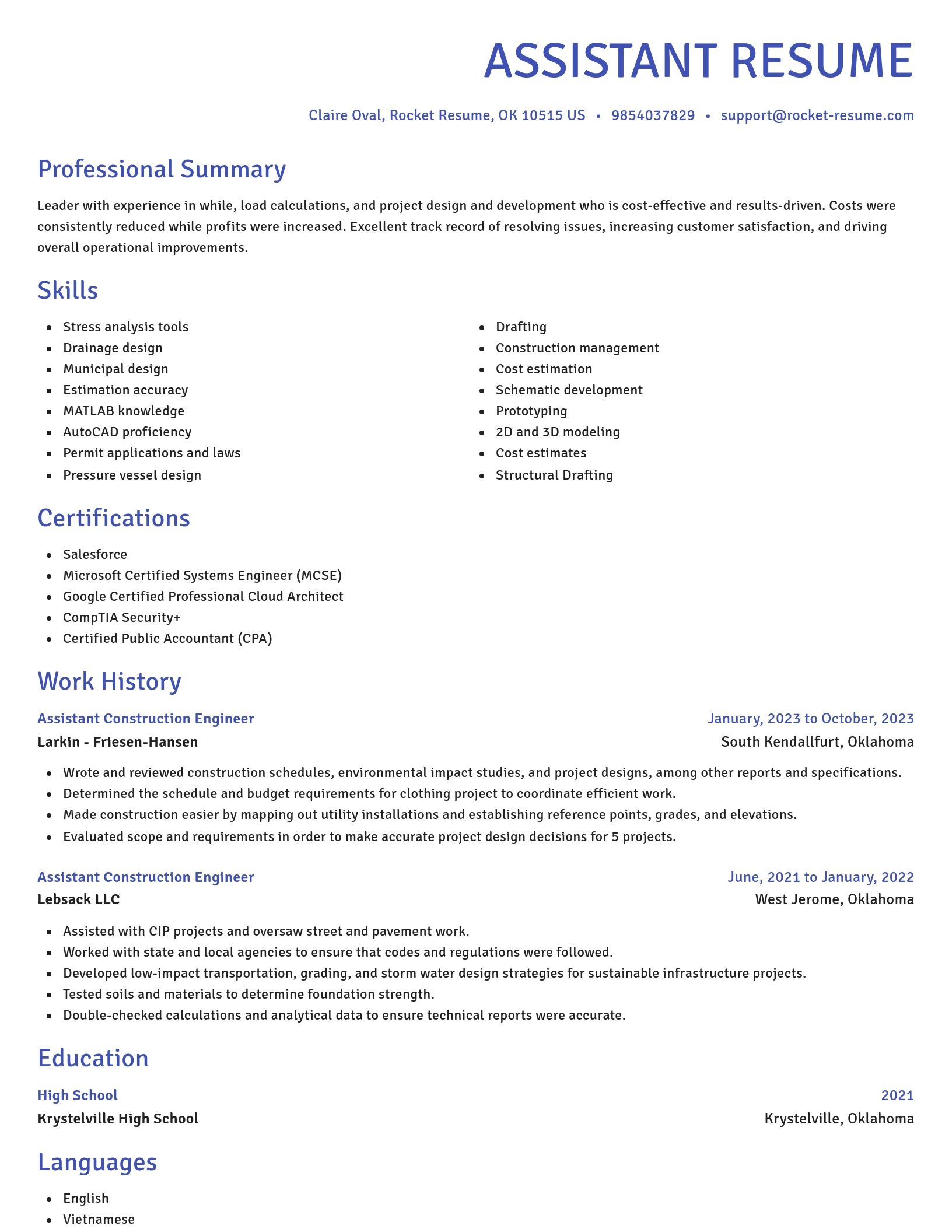Novel resume template