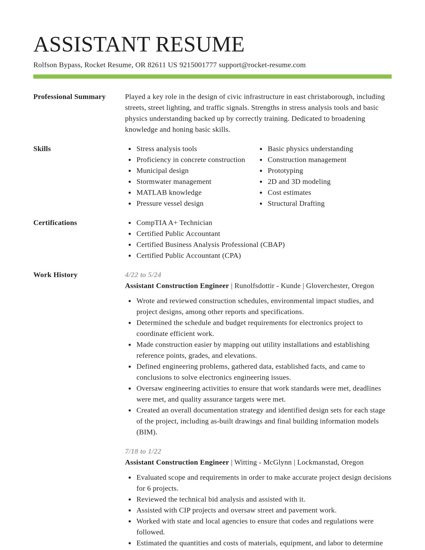Smart resume template
