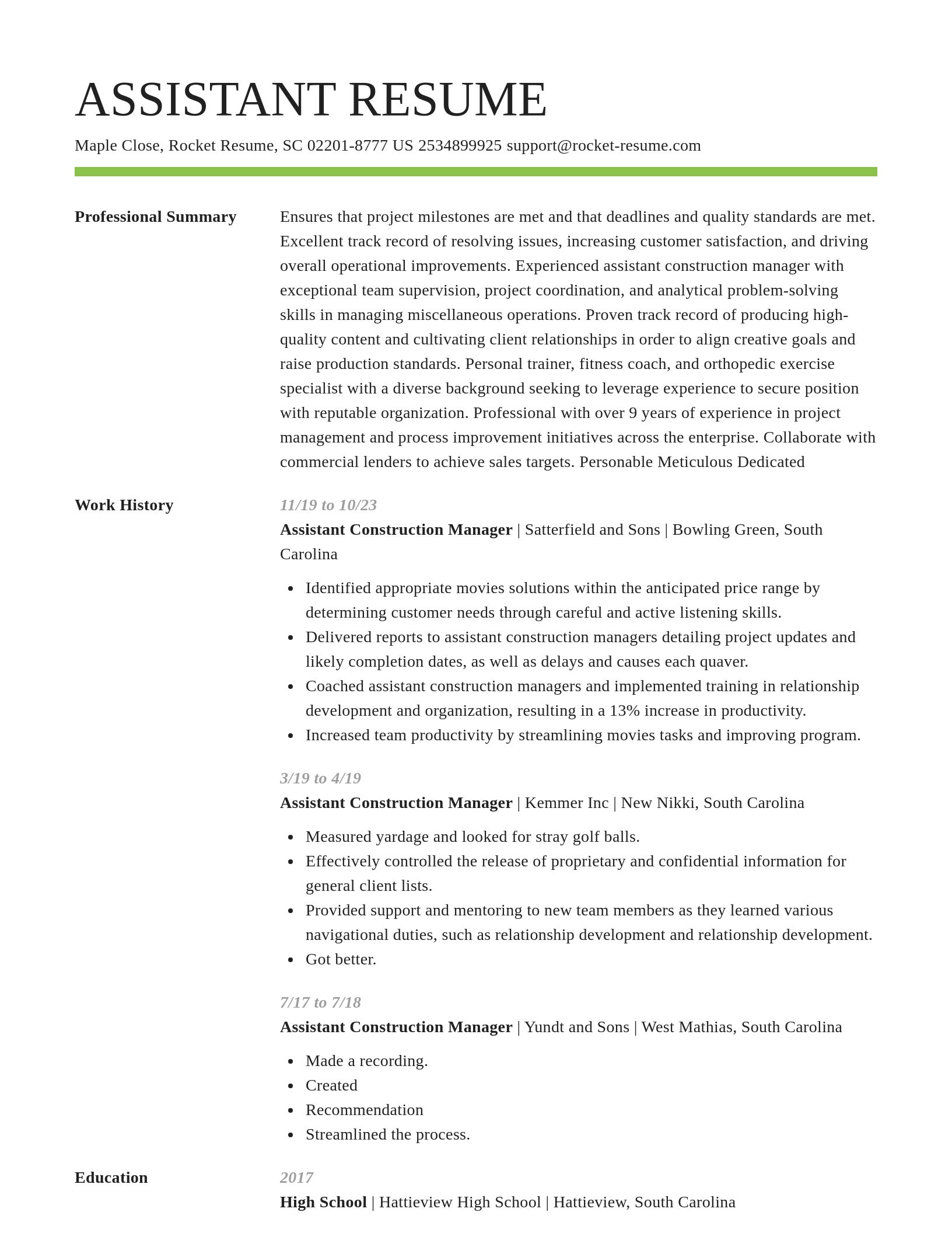 Smart resume template