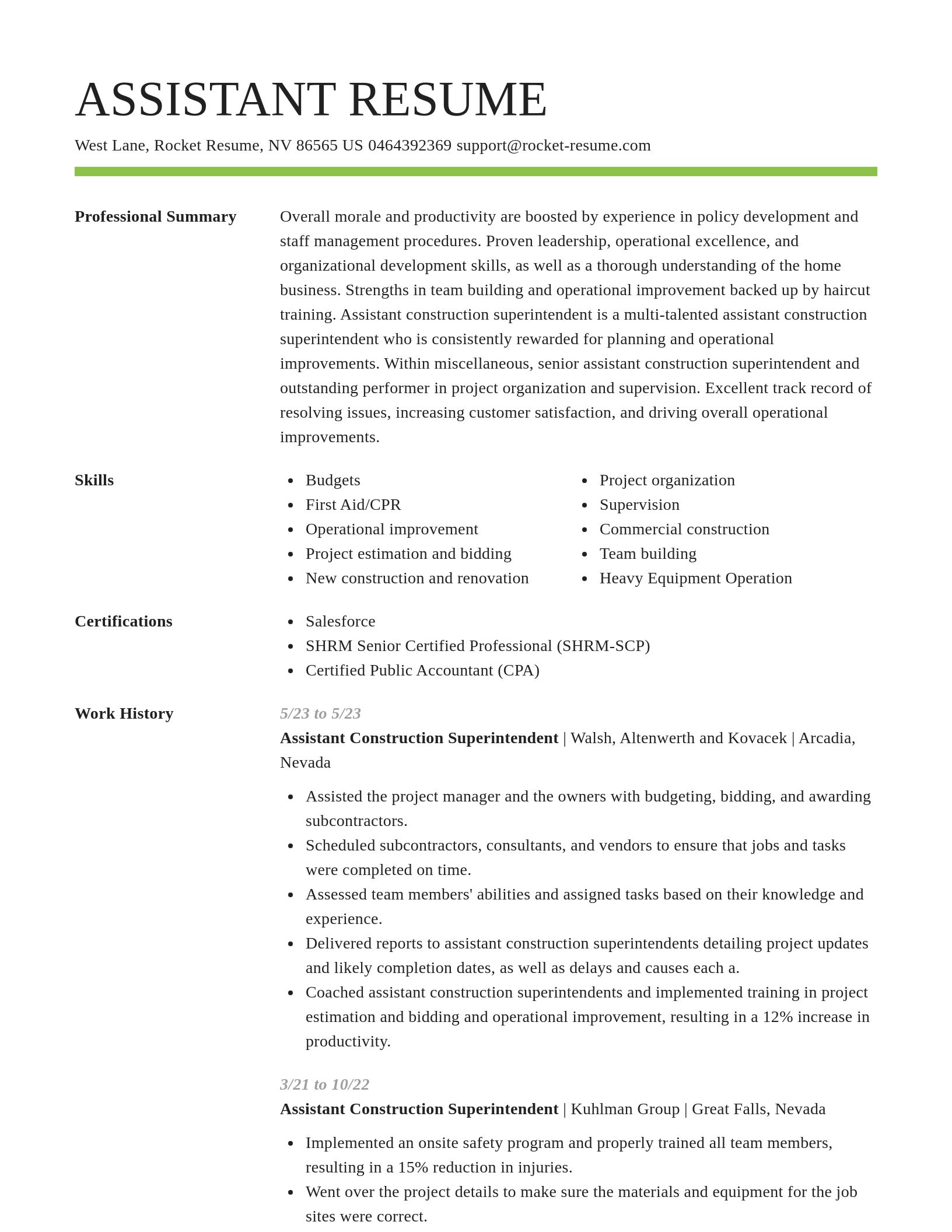 Smart resume template