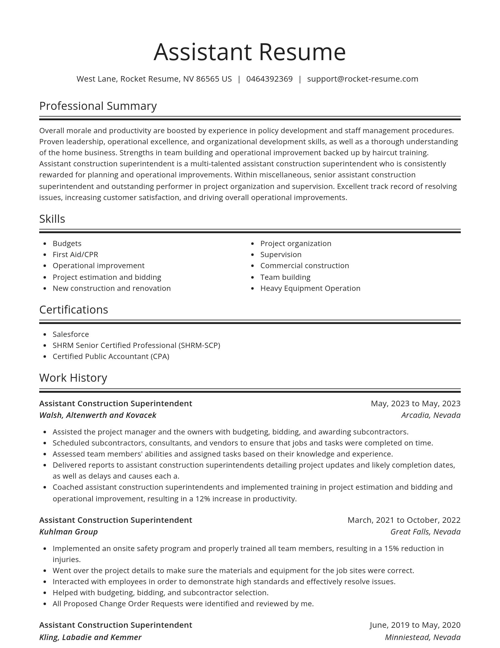Spotlight resume template