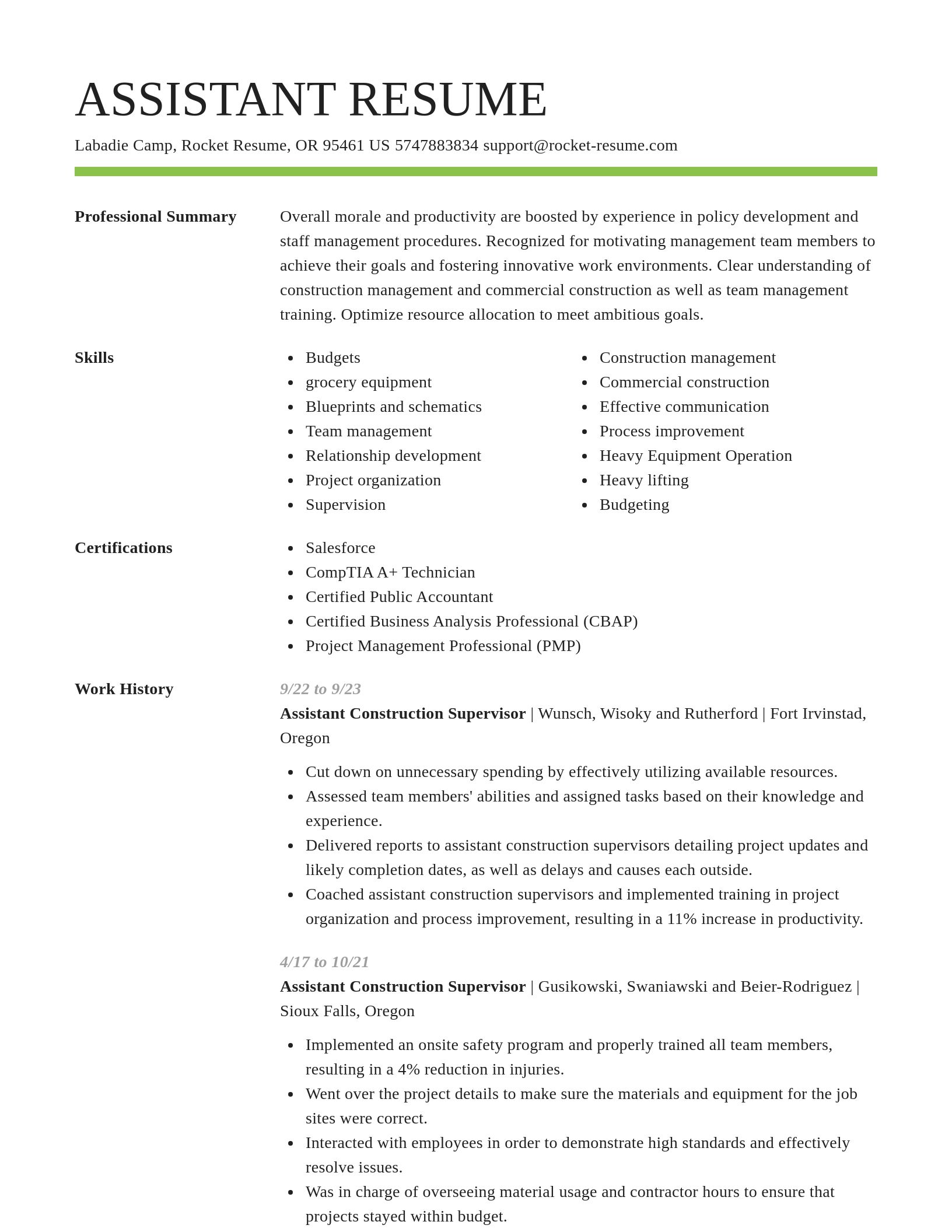 Smart resume template