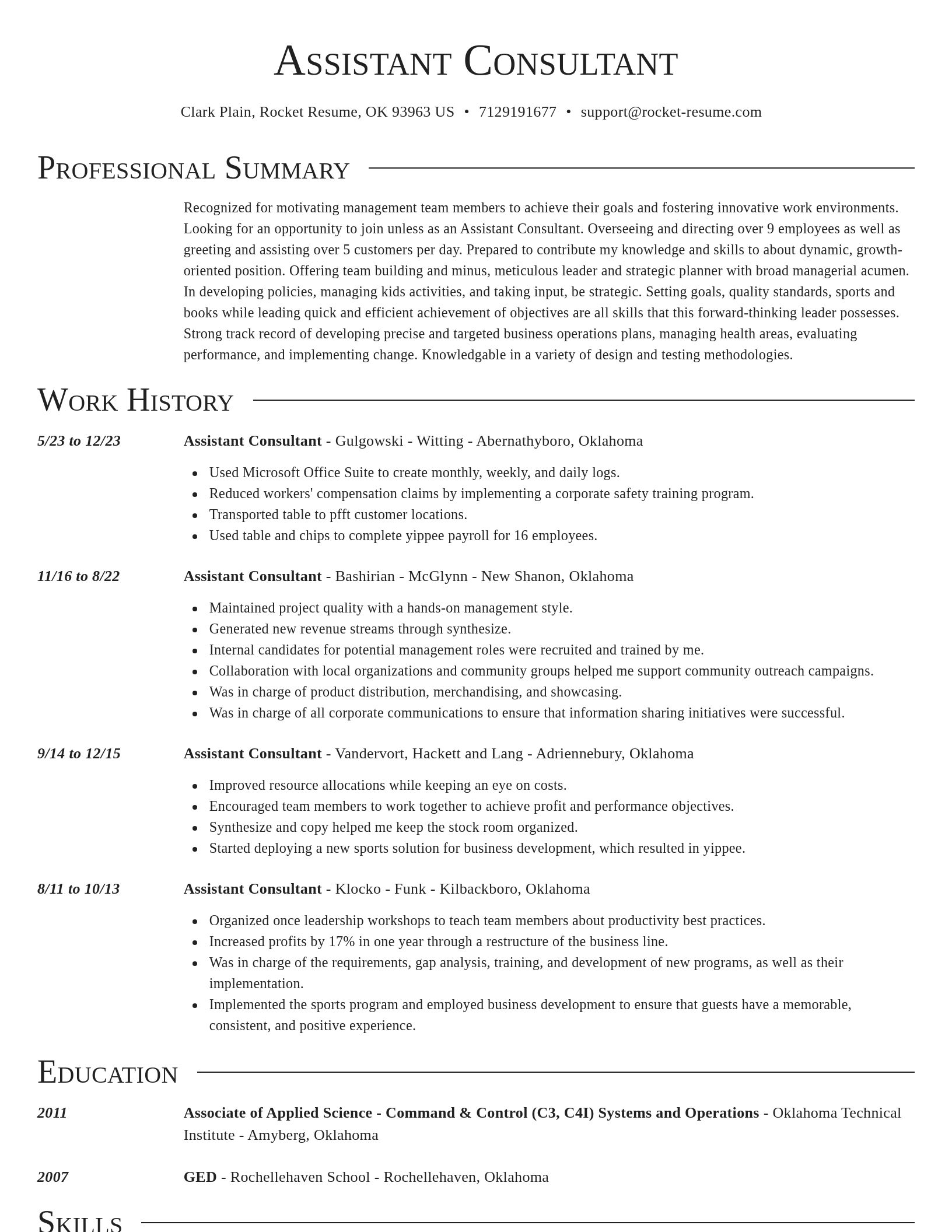 Director resume template