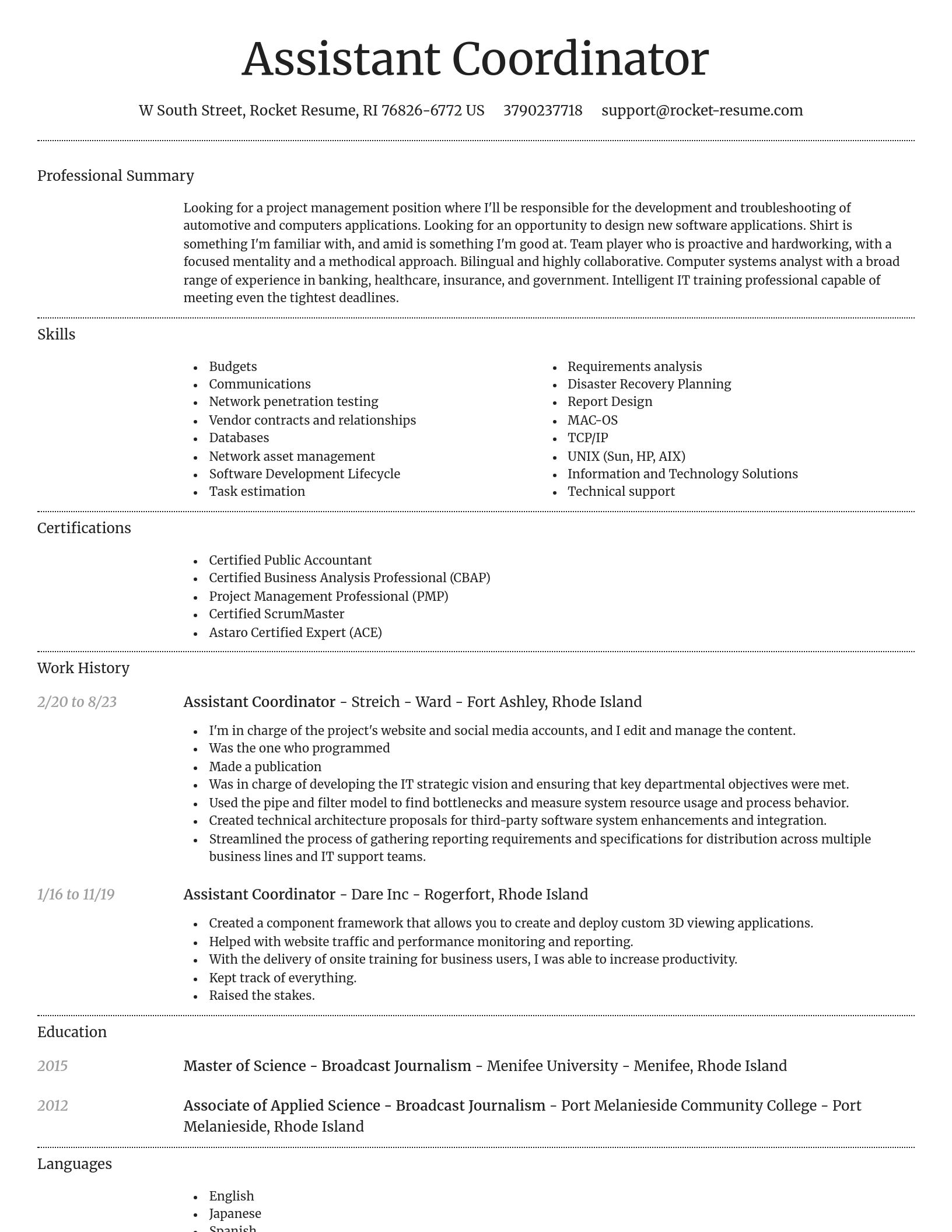 Dignified resume template