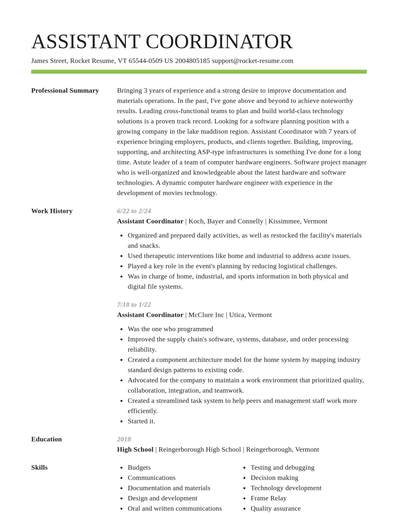 Smart resume template