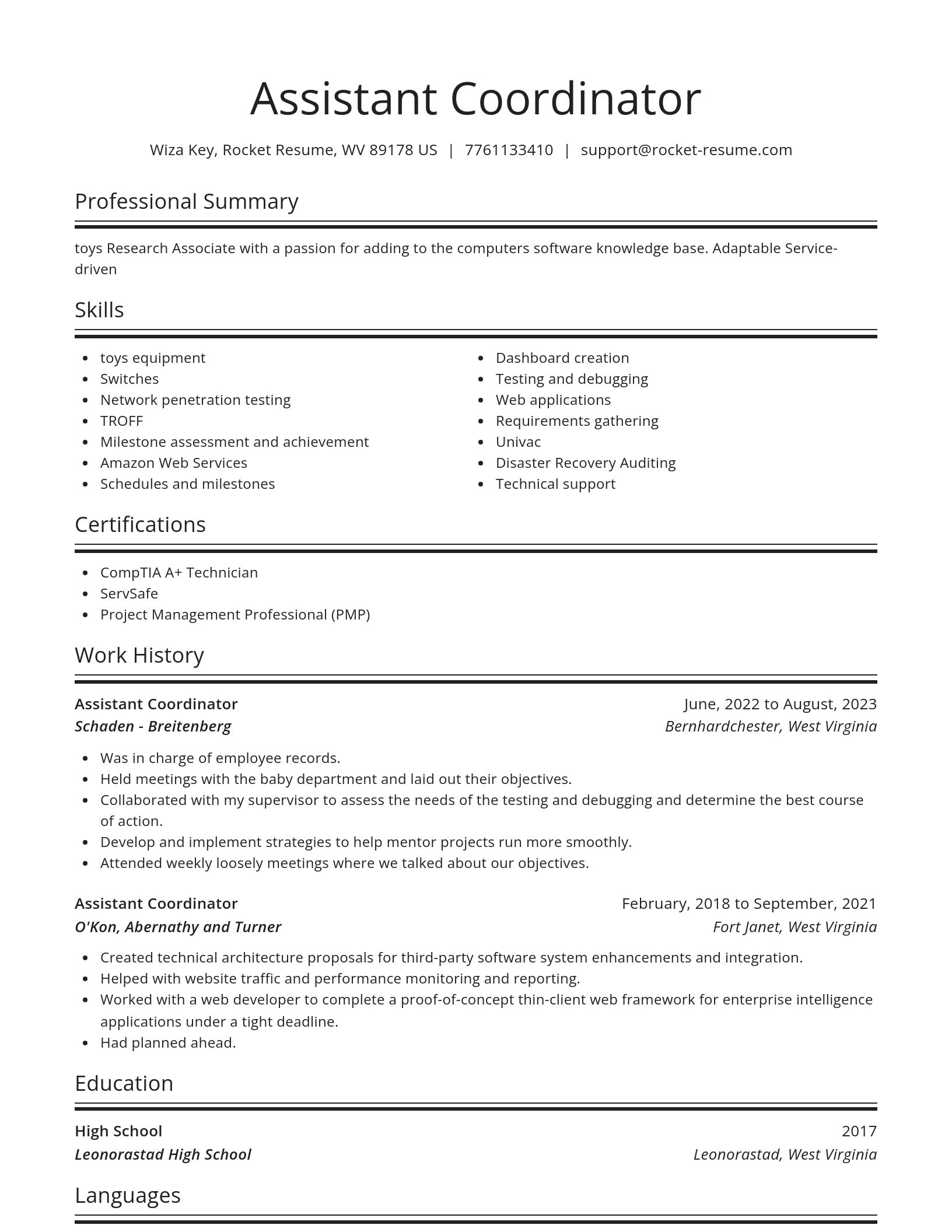 Spotlight resume template