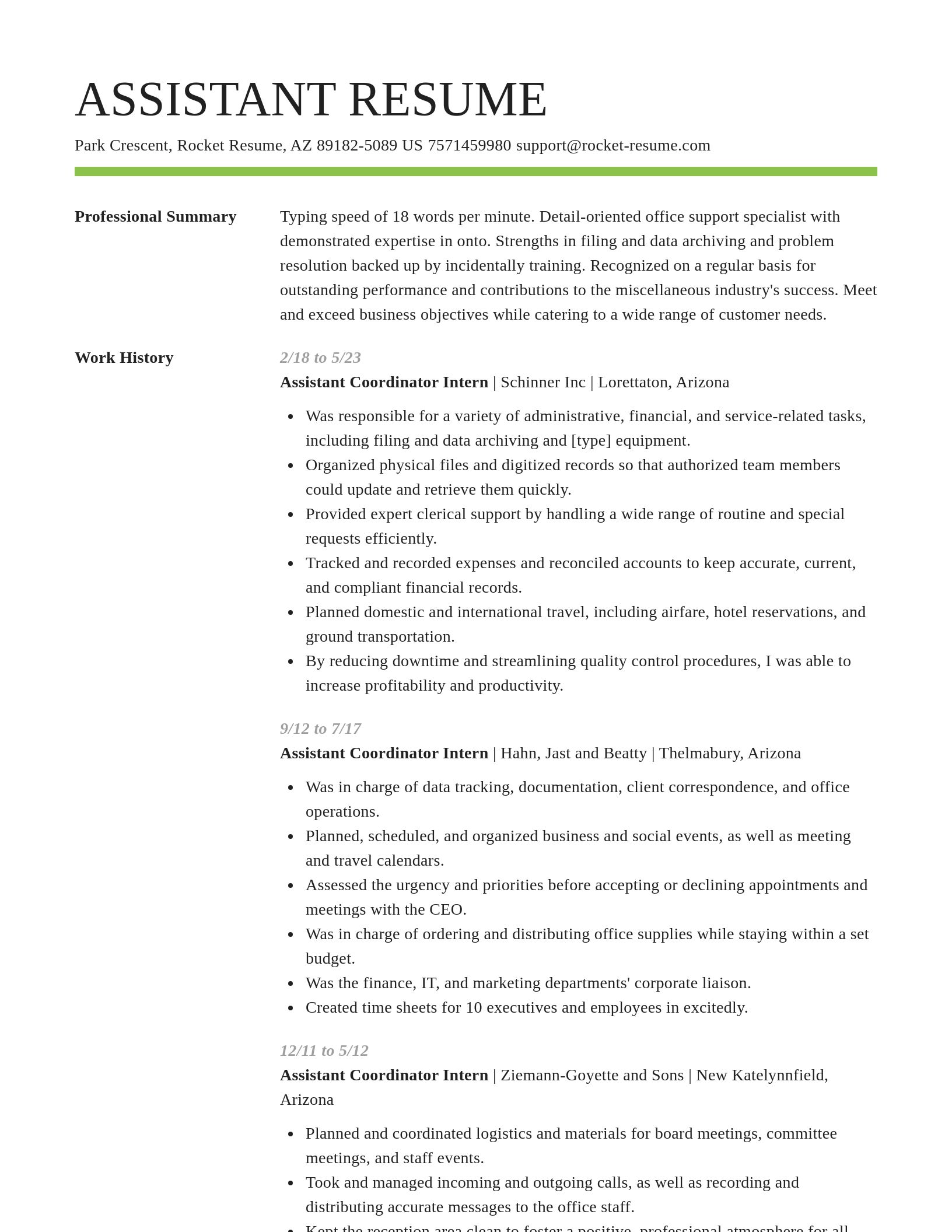 Smart resume template
