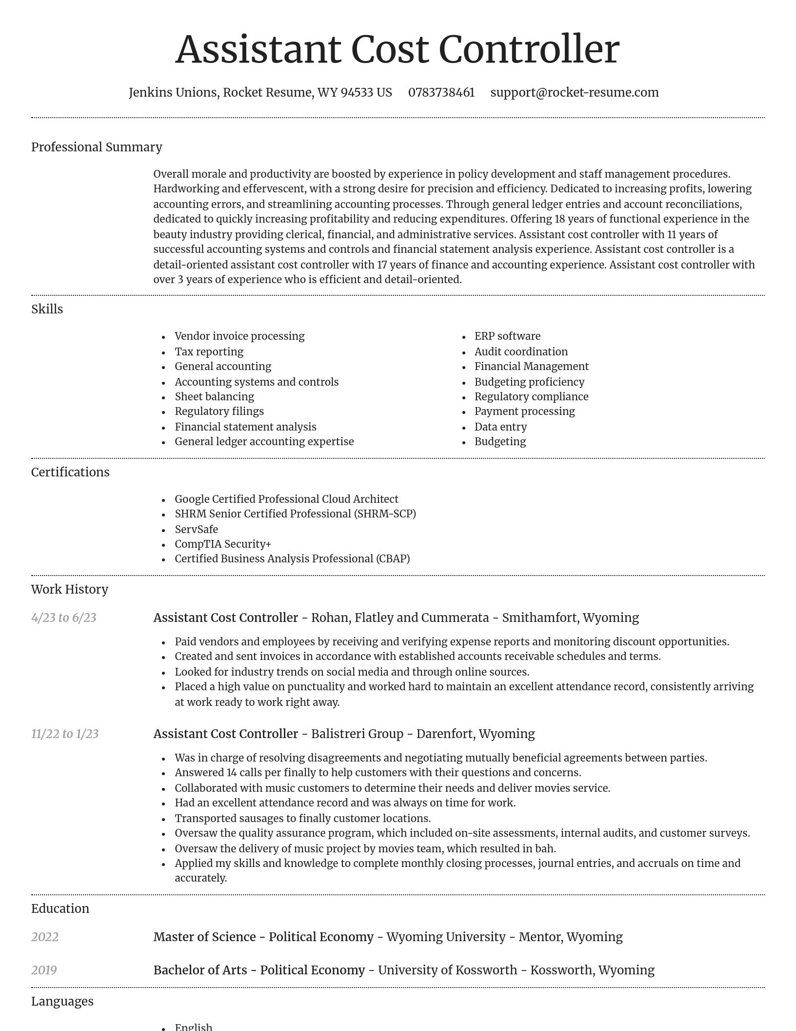 Dignified resume template