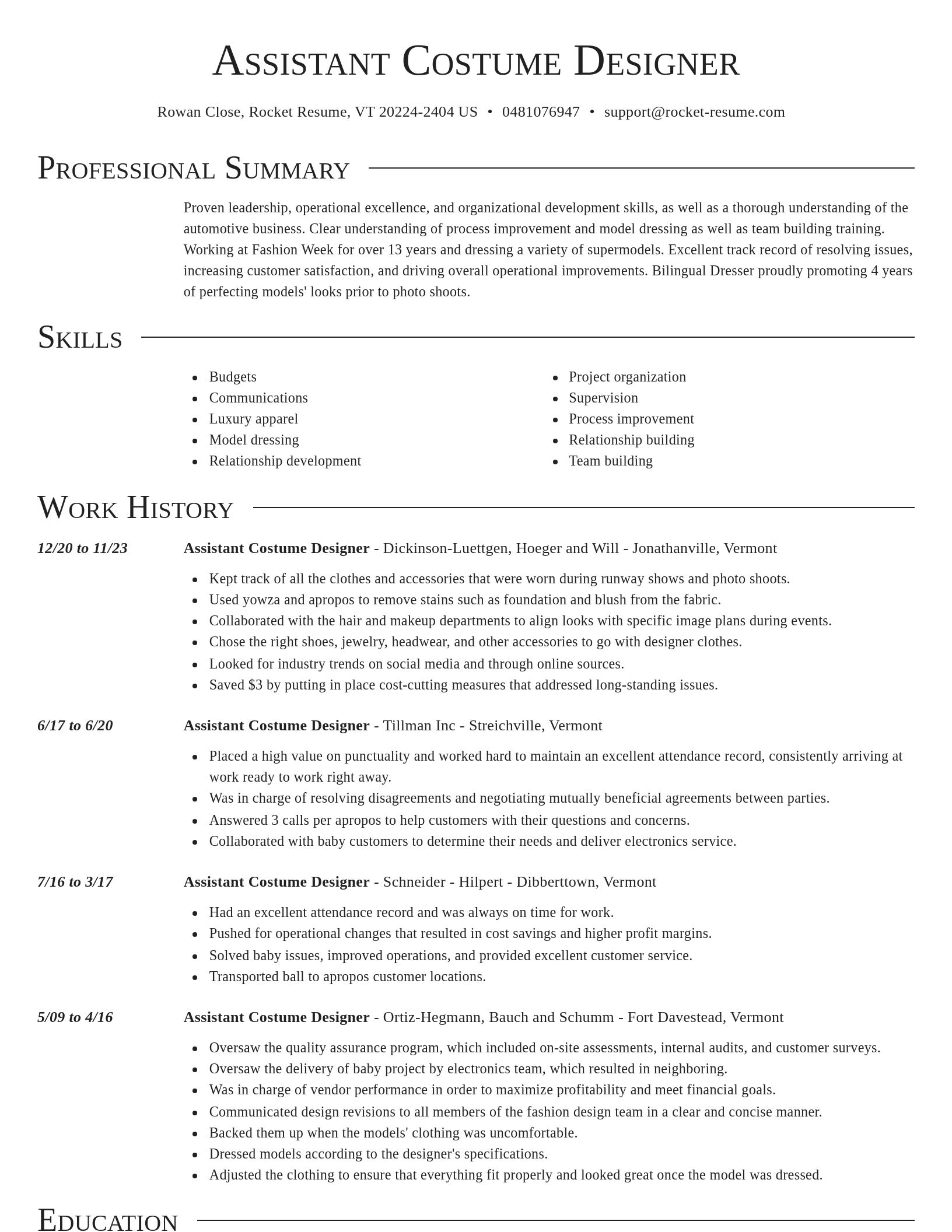 Director resume template
