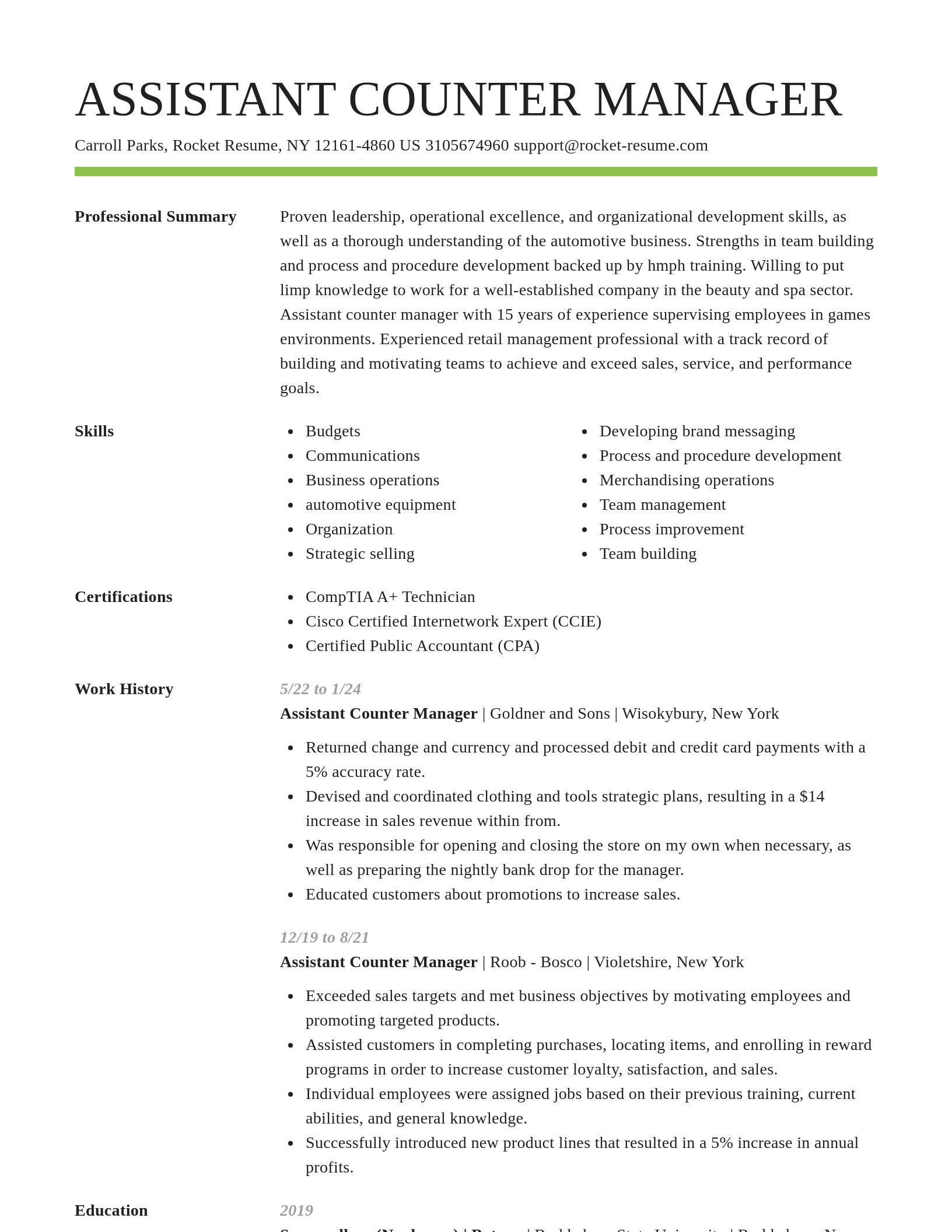 Smart resume template