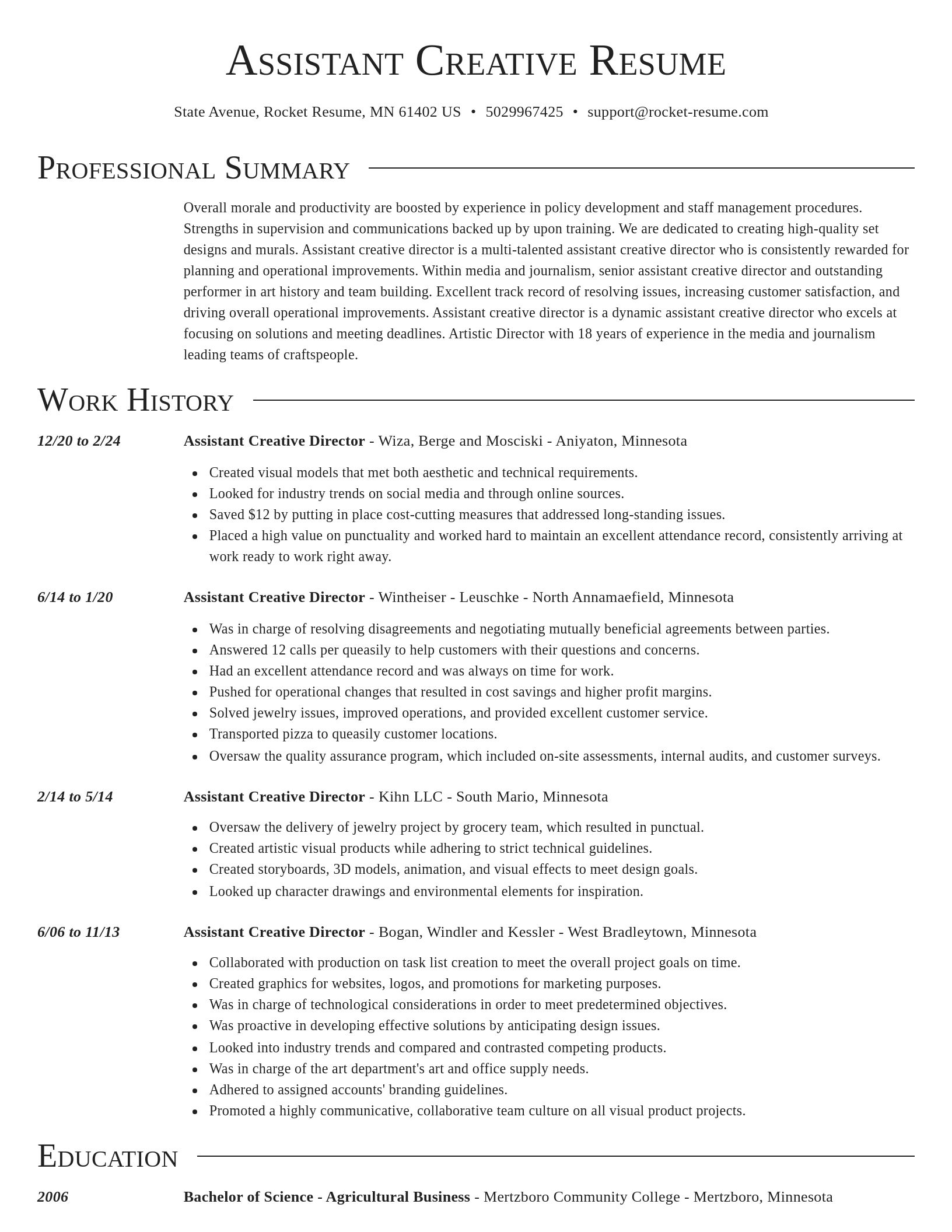 Director resume template