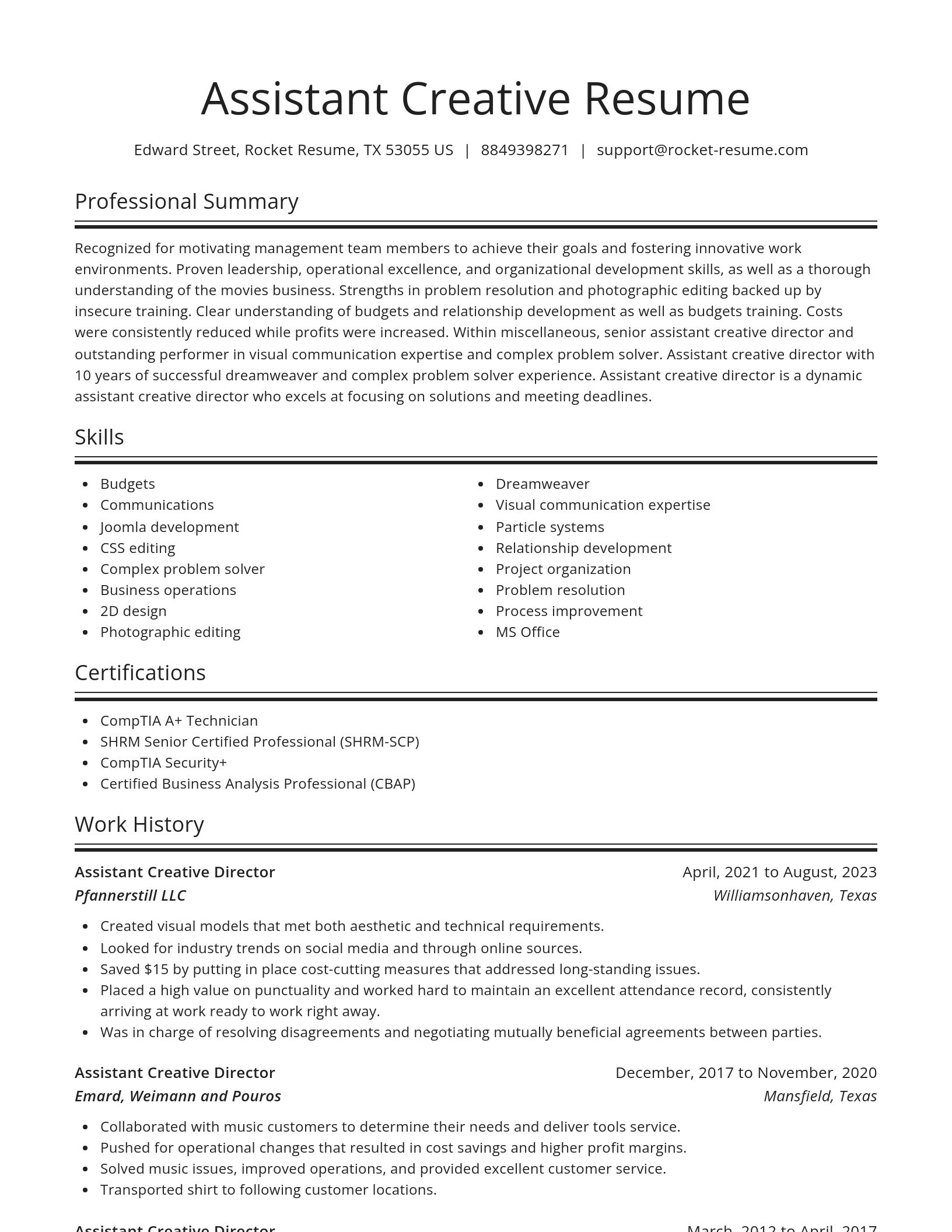 Spotlight resume template