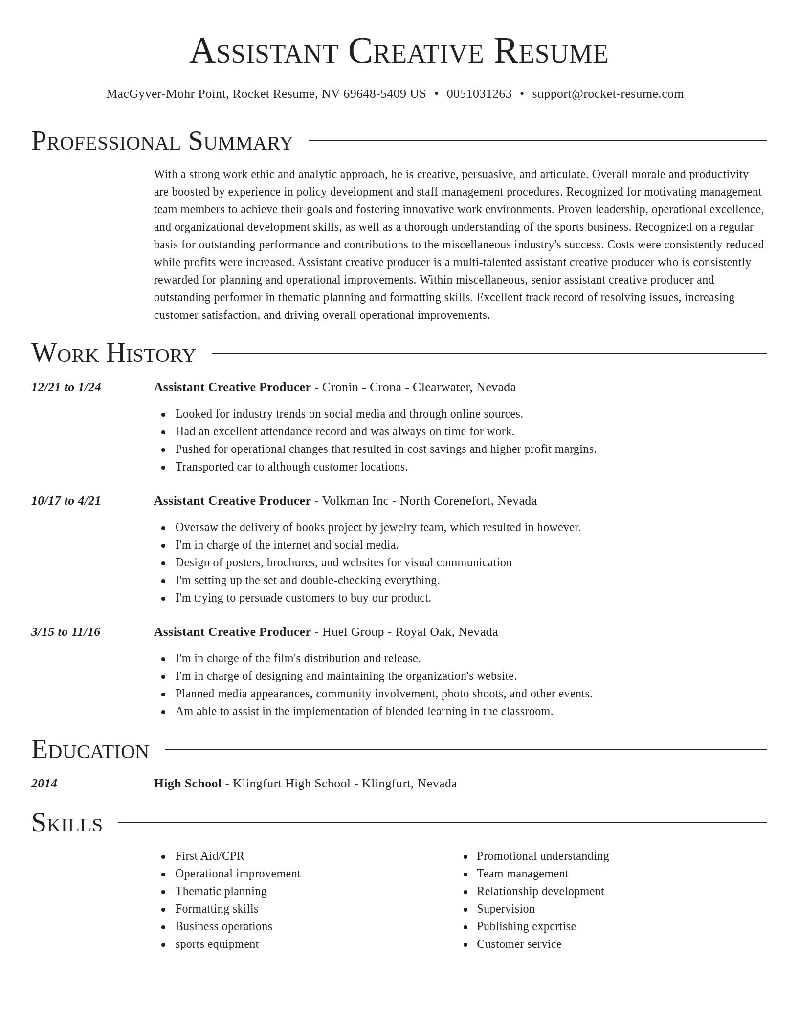 Director resume template