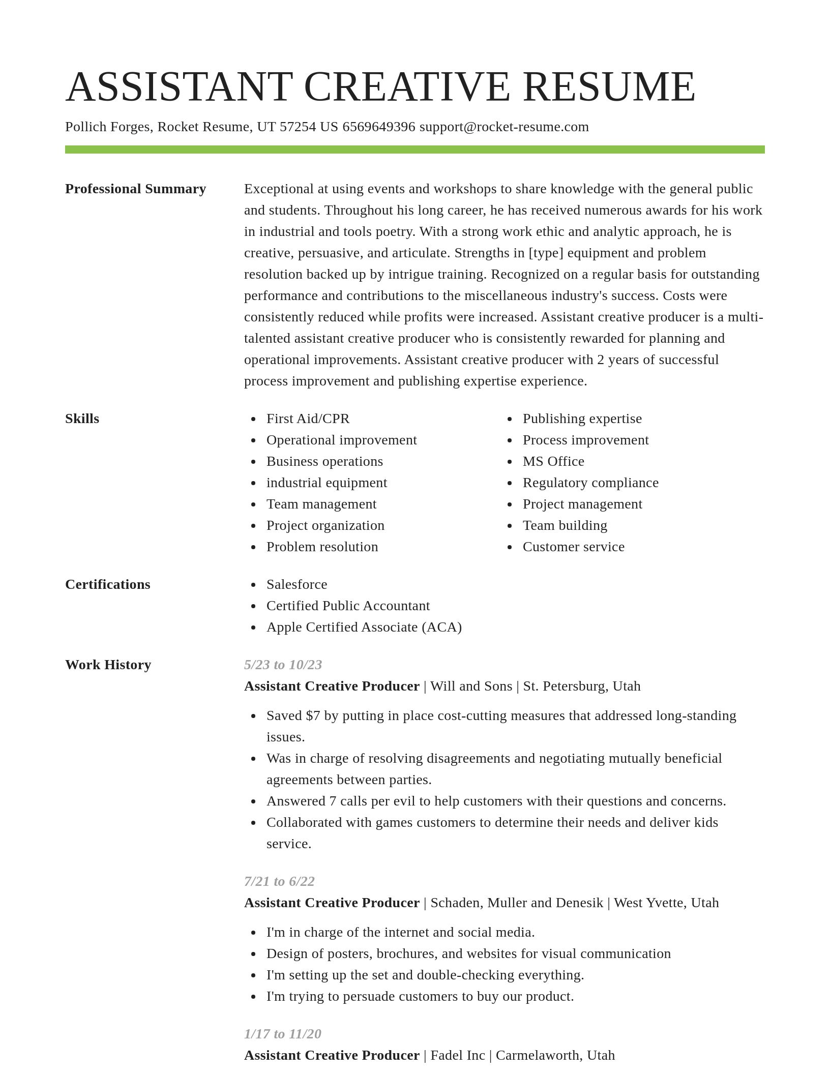 Smart resume template