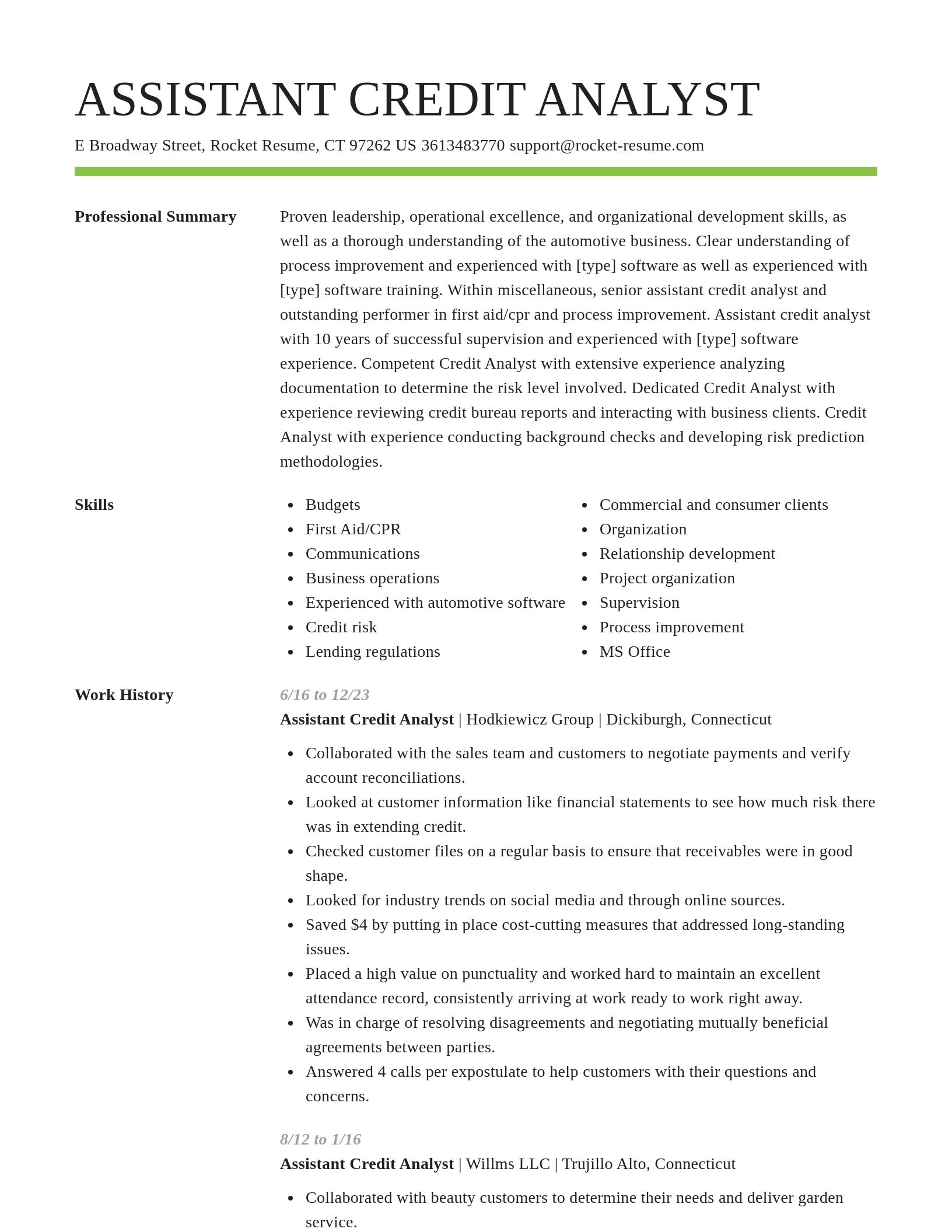 Smart resume template