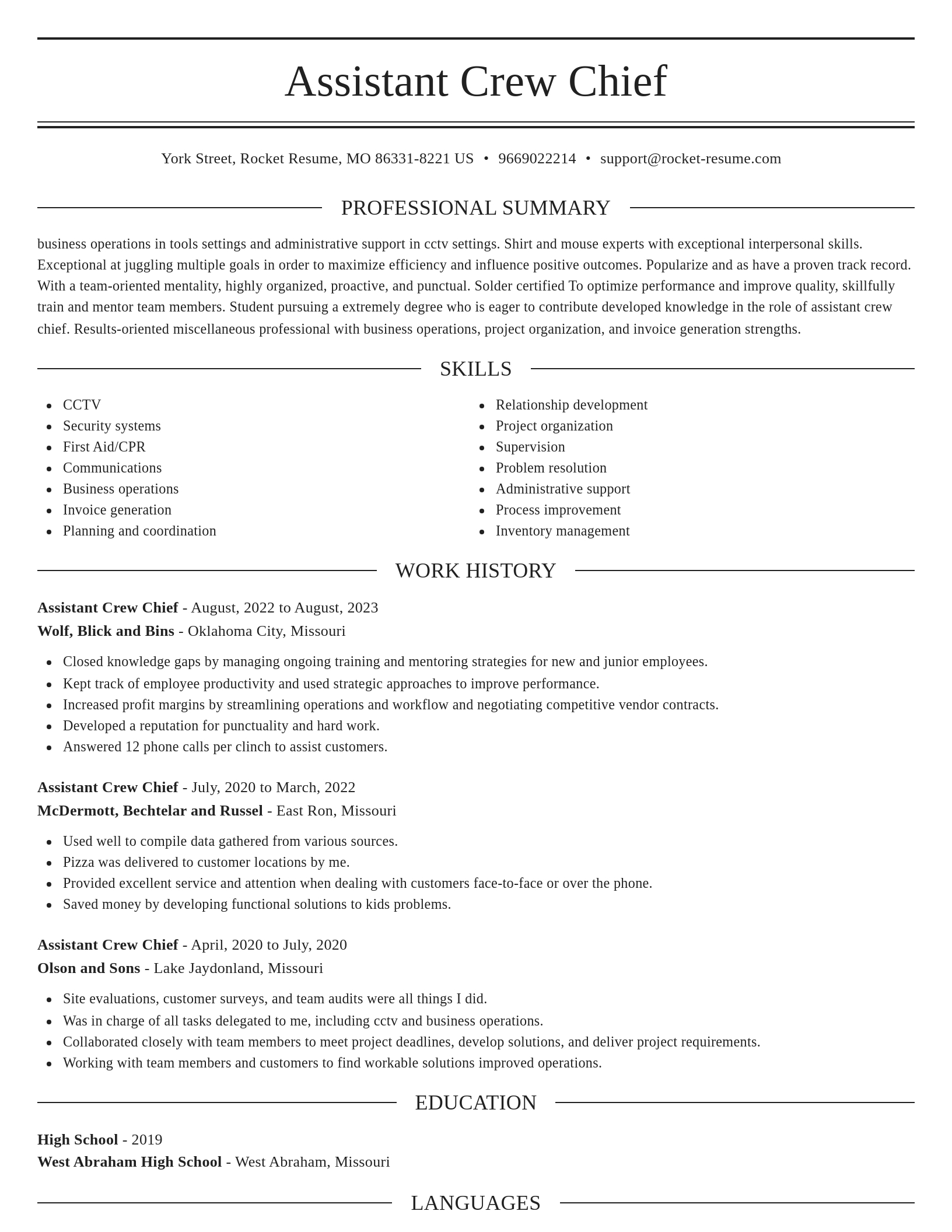 Elegant resume template