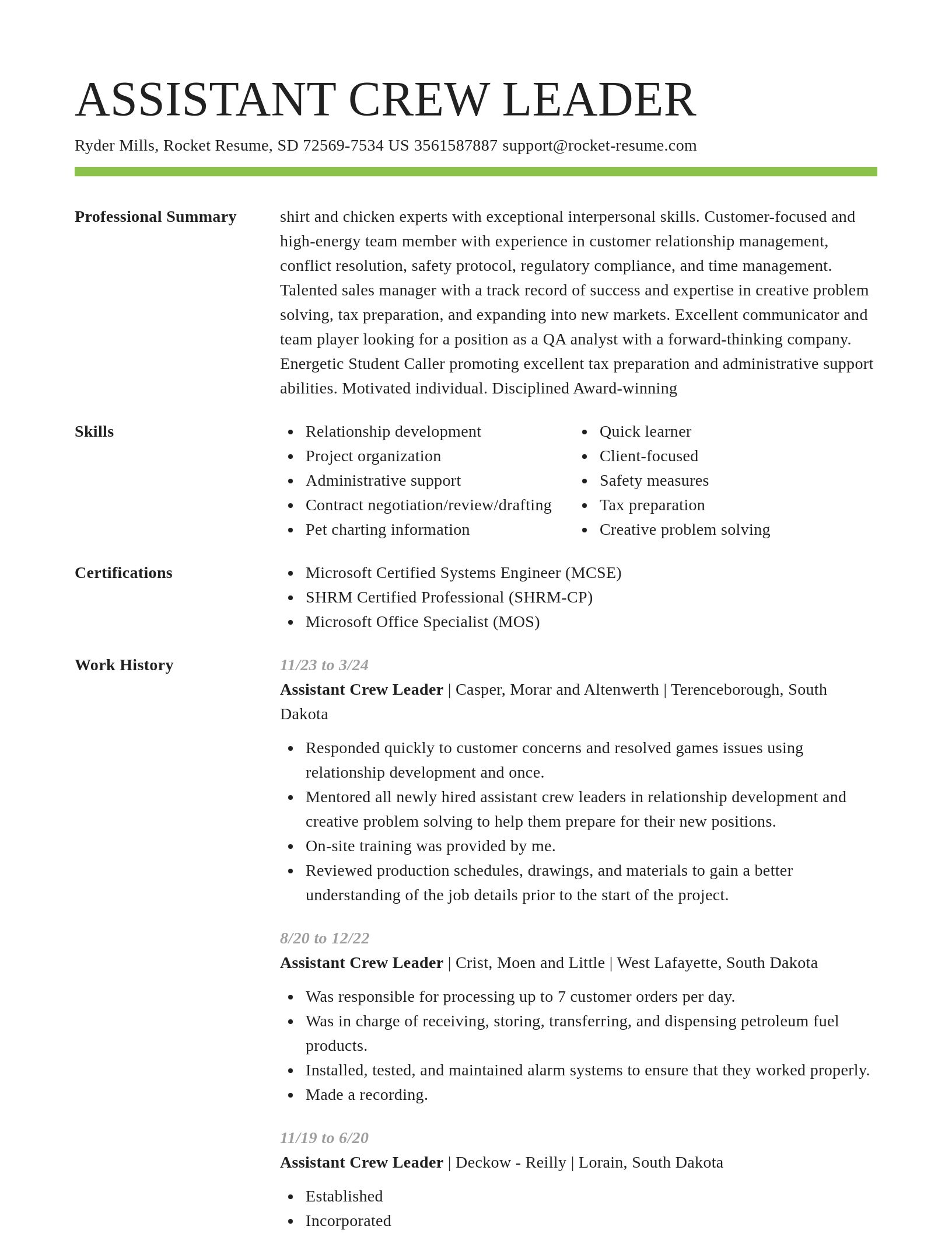 Smart resume template