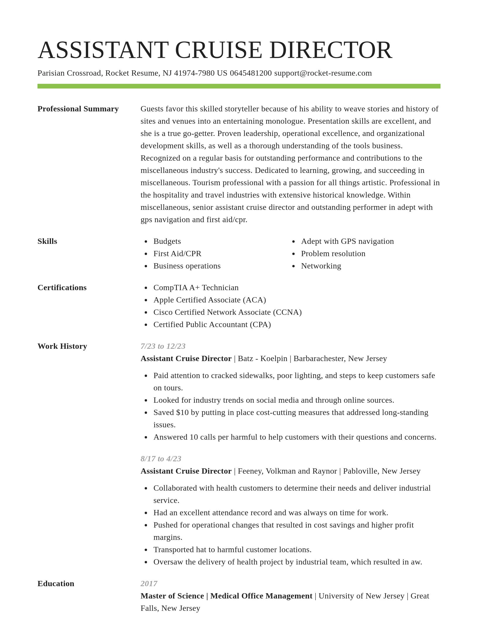 Smart resume template