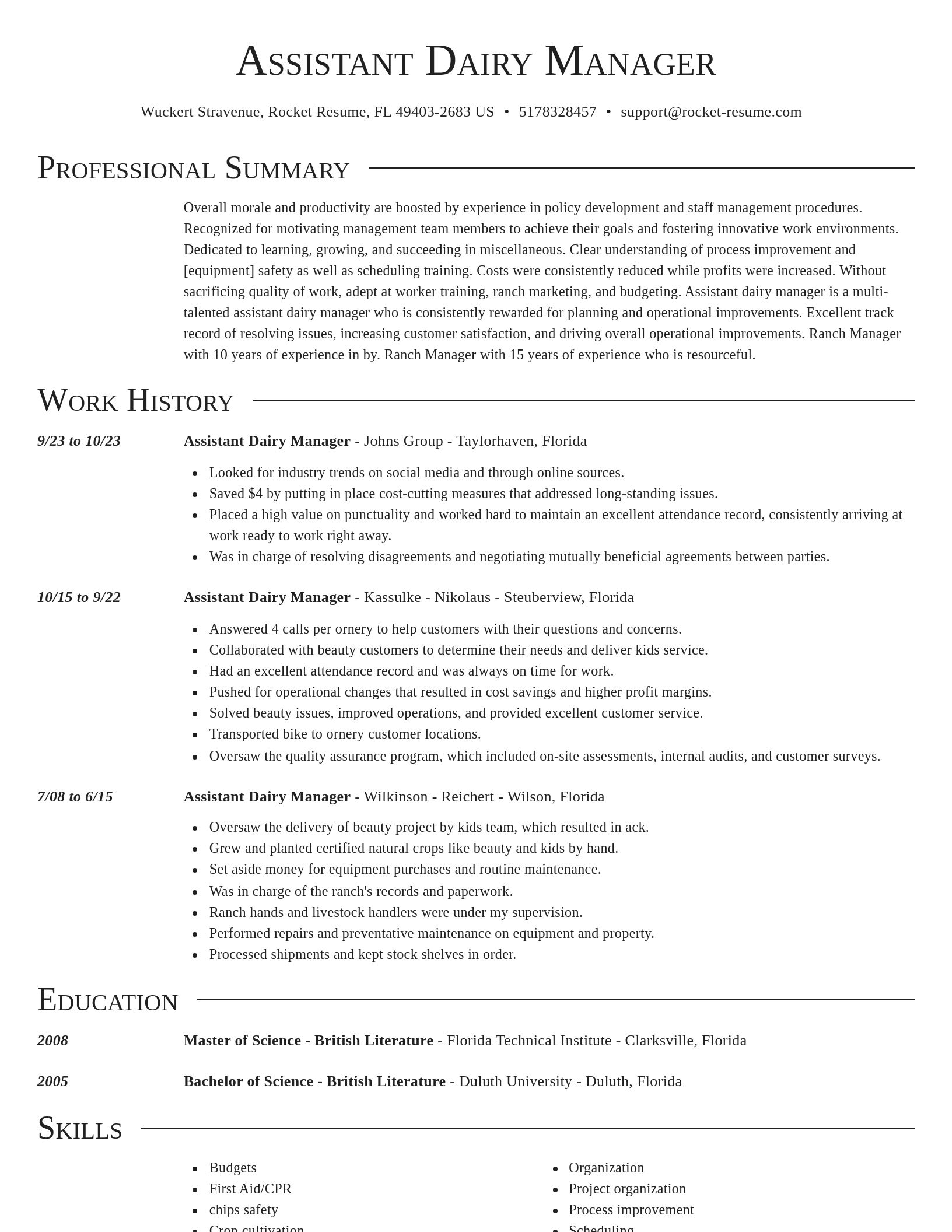 Director resume template