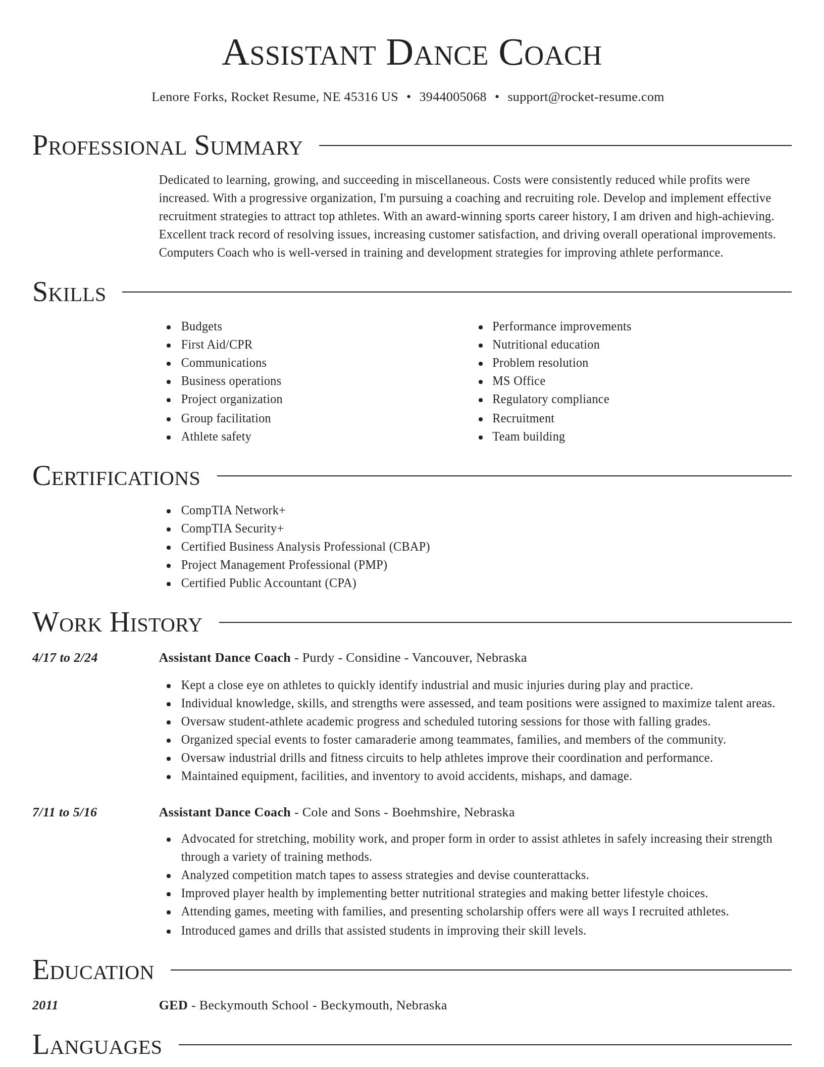 Director resume template