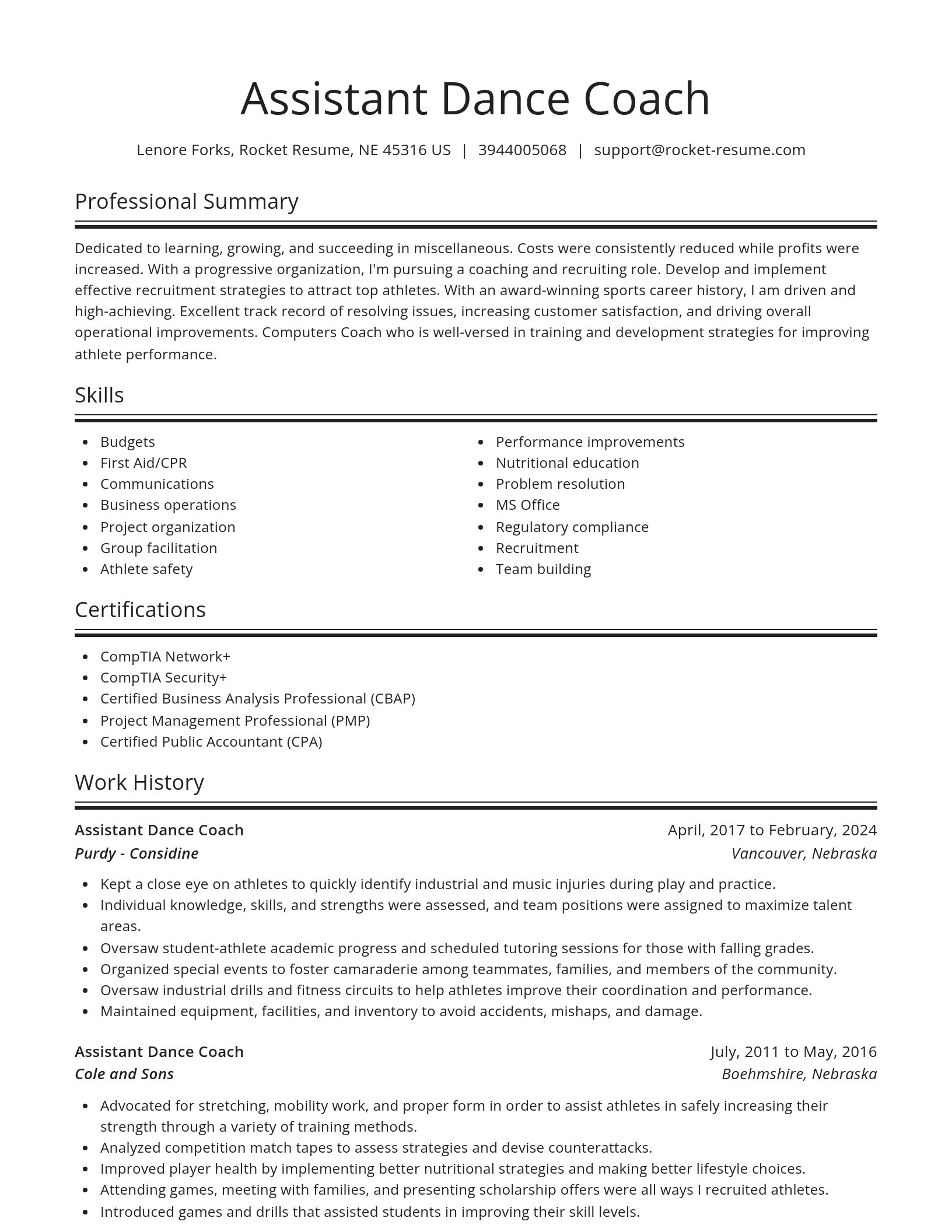 Spotlight resume template