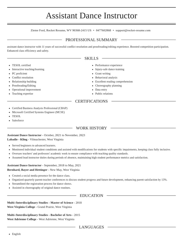 Elegant resume template