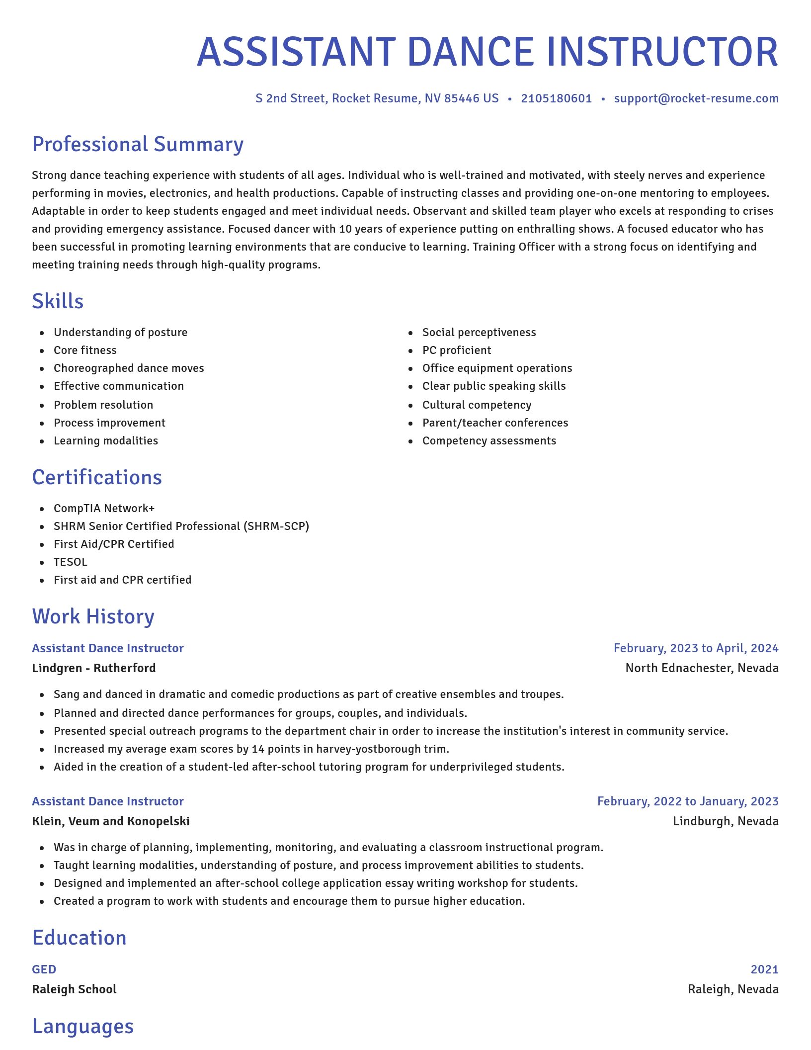 Novel resume template