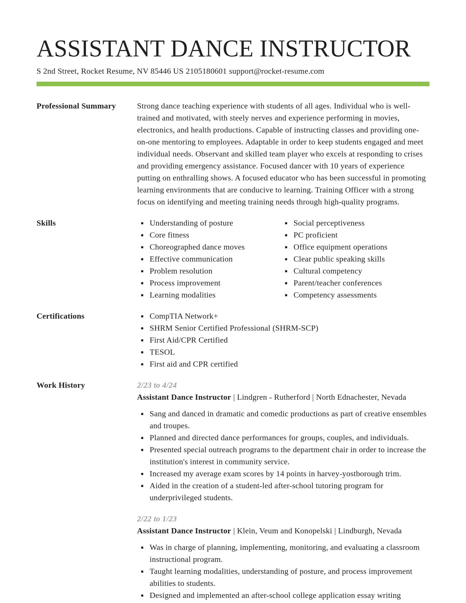 Smart resume template
