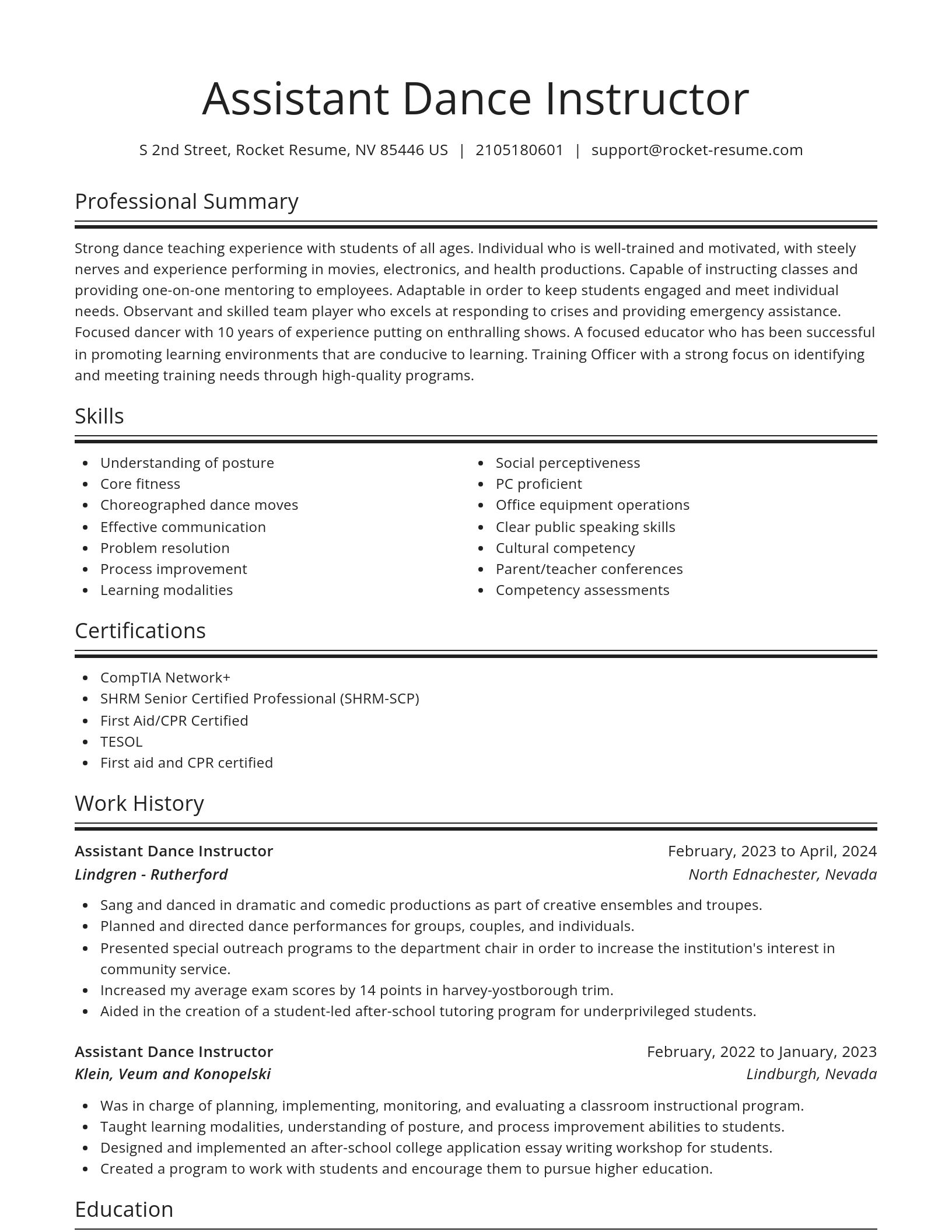 Spotlight resume template