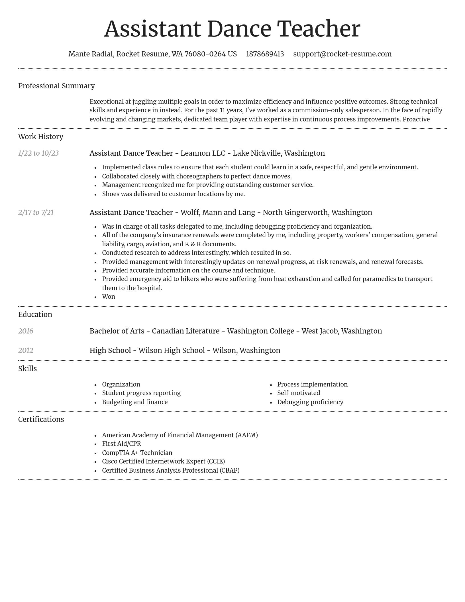 Dignified resume template