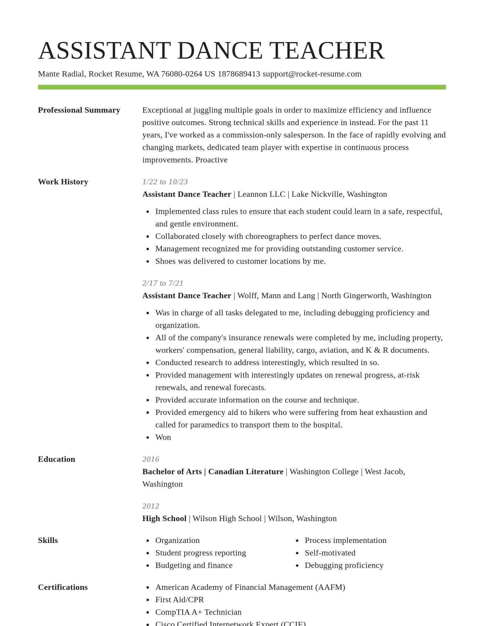Smart resume template
