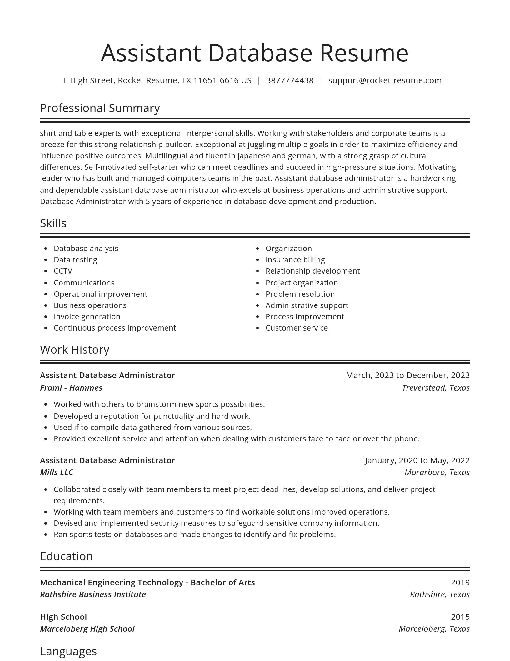 Spotlight resume template