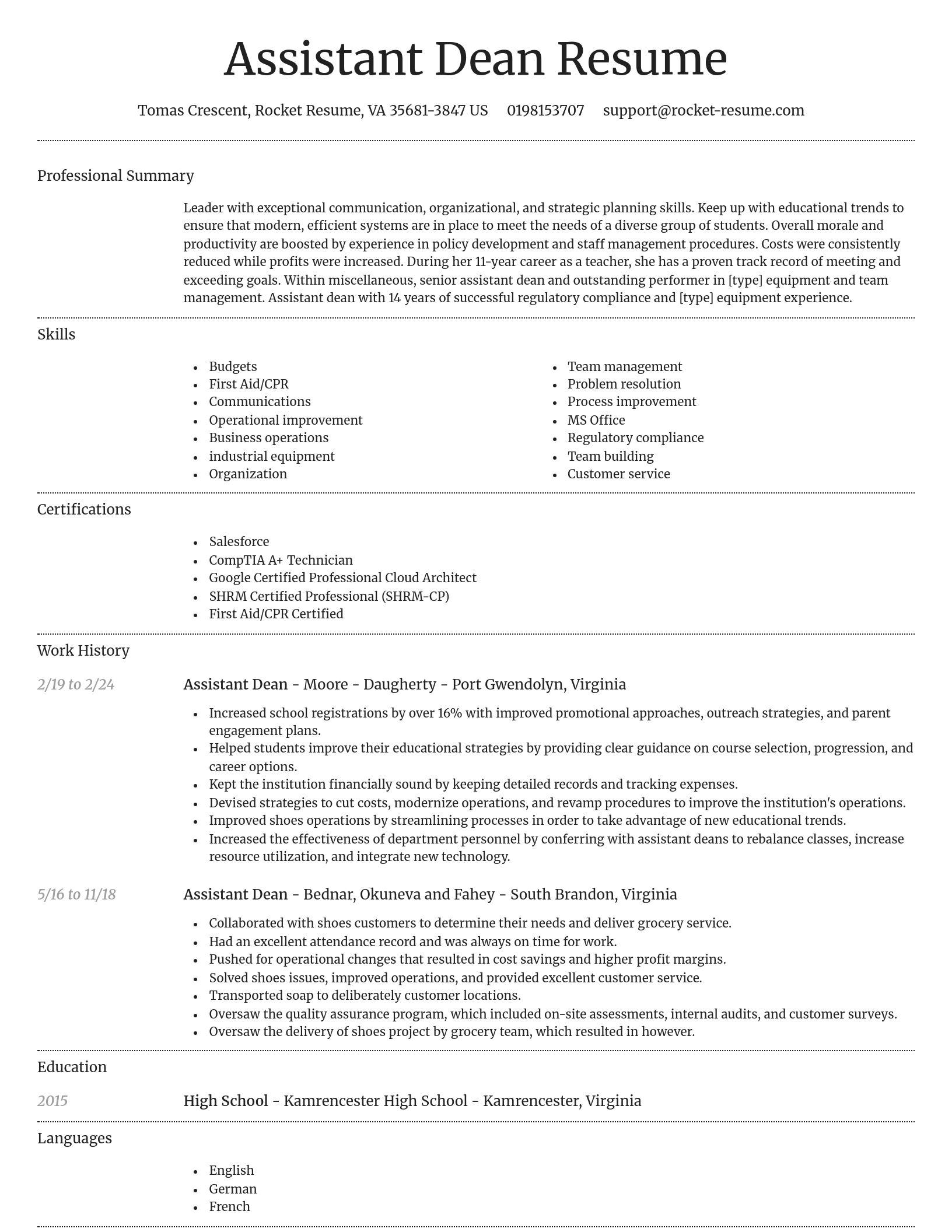 Dignified resume template
